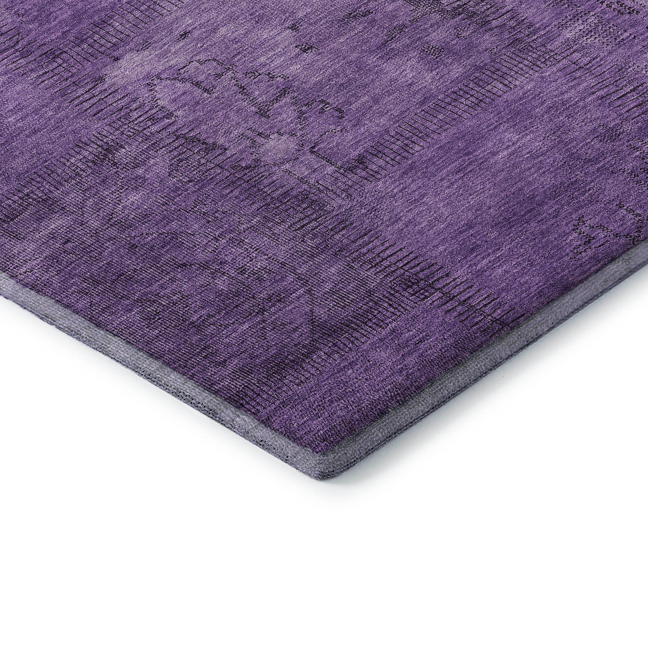 Lisbon Machine Washable Transitional Purple Rug 1'8" x 2'6" #shape_Rectangle