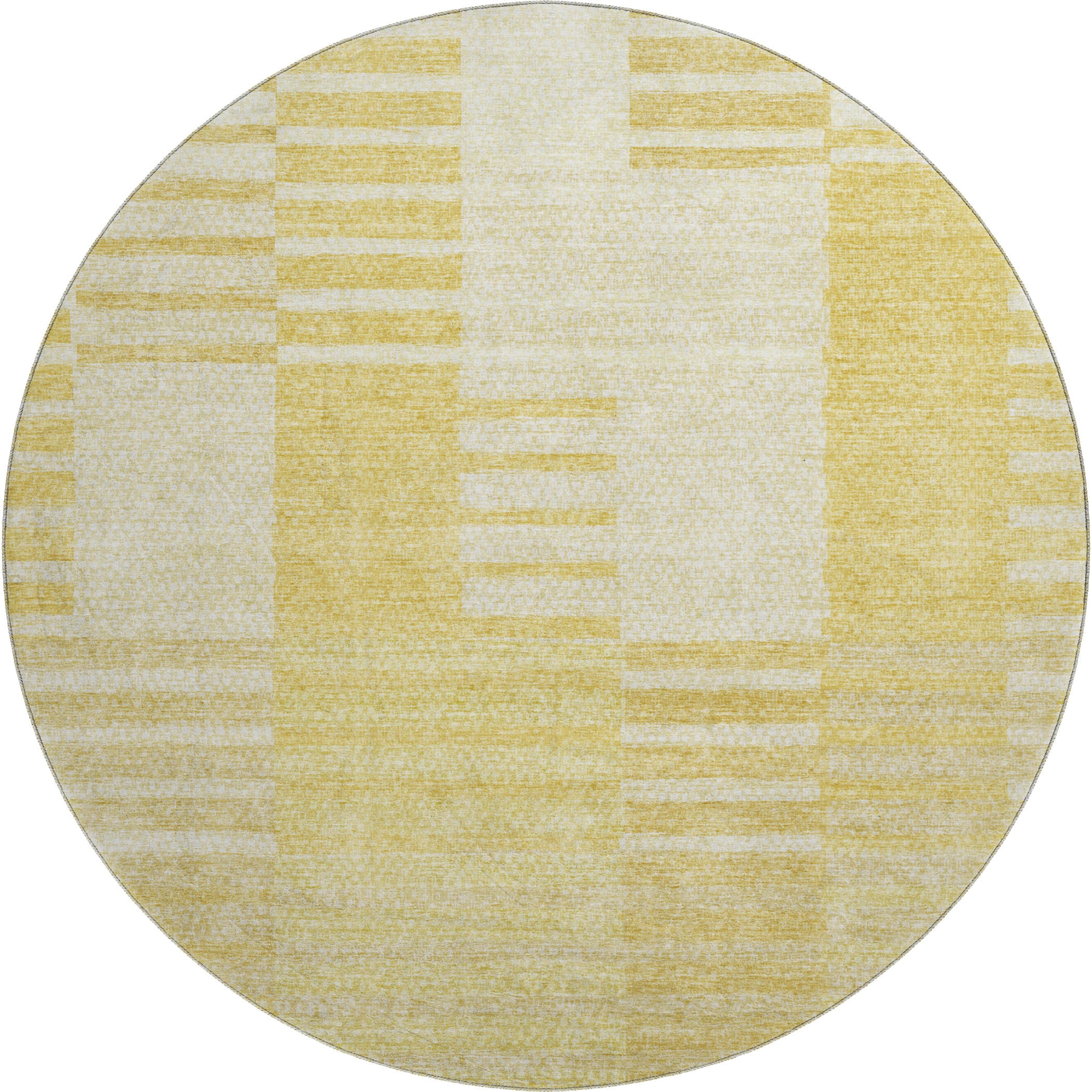 Bangkok Machine Washable Transitional Honey Gold Rug 8' x 8' #shape_Round