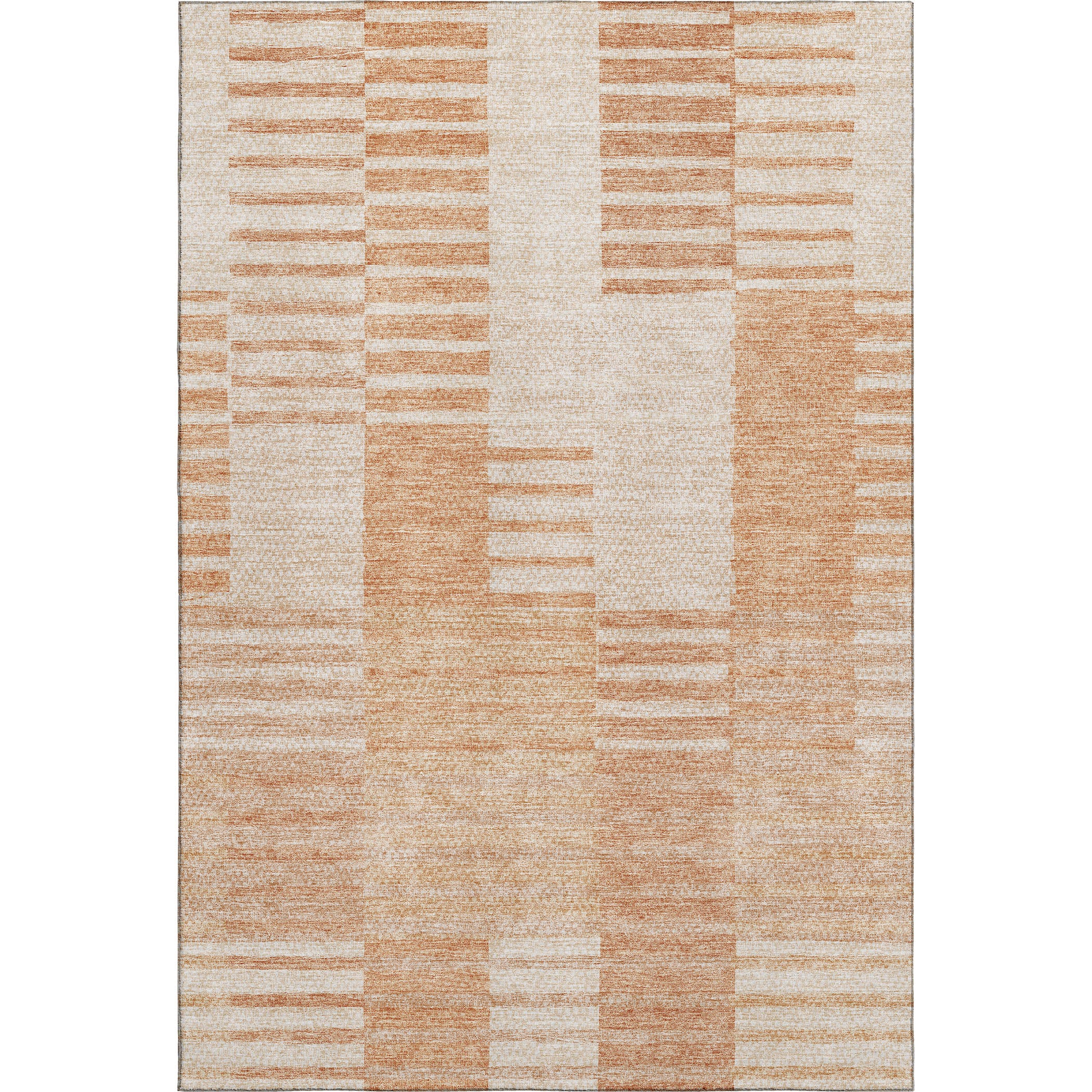 Bangkok Machine Washable Transitional Salmon Orange Rug 2'6" x 3'10" #shape_Rectangle