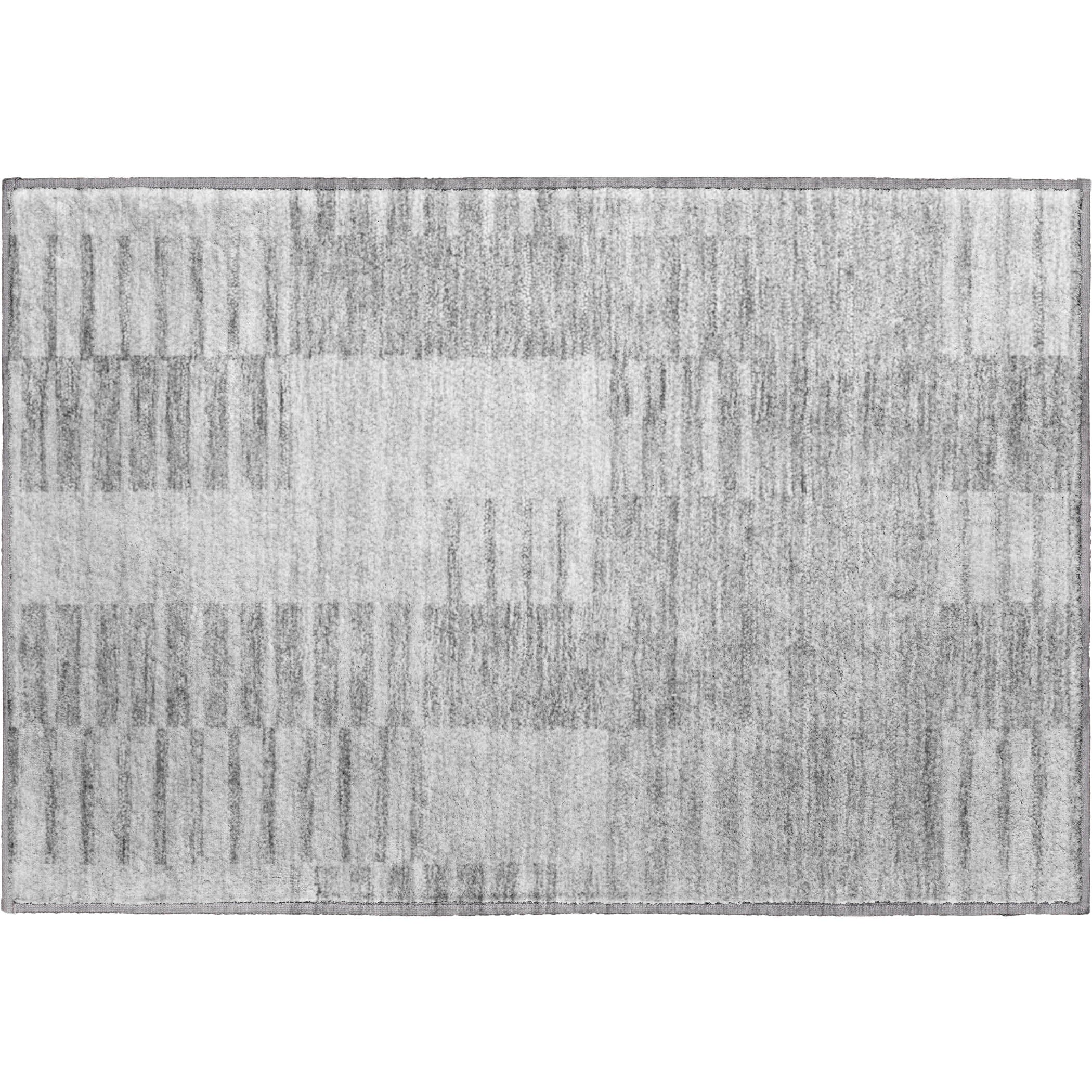 Bangkok Machine Washable Transitional Silver Gray Rug 1'8" x 2'6" #shape_Rectangle