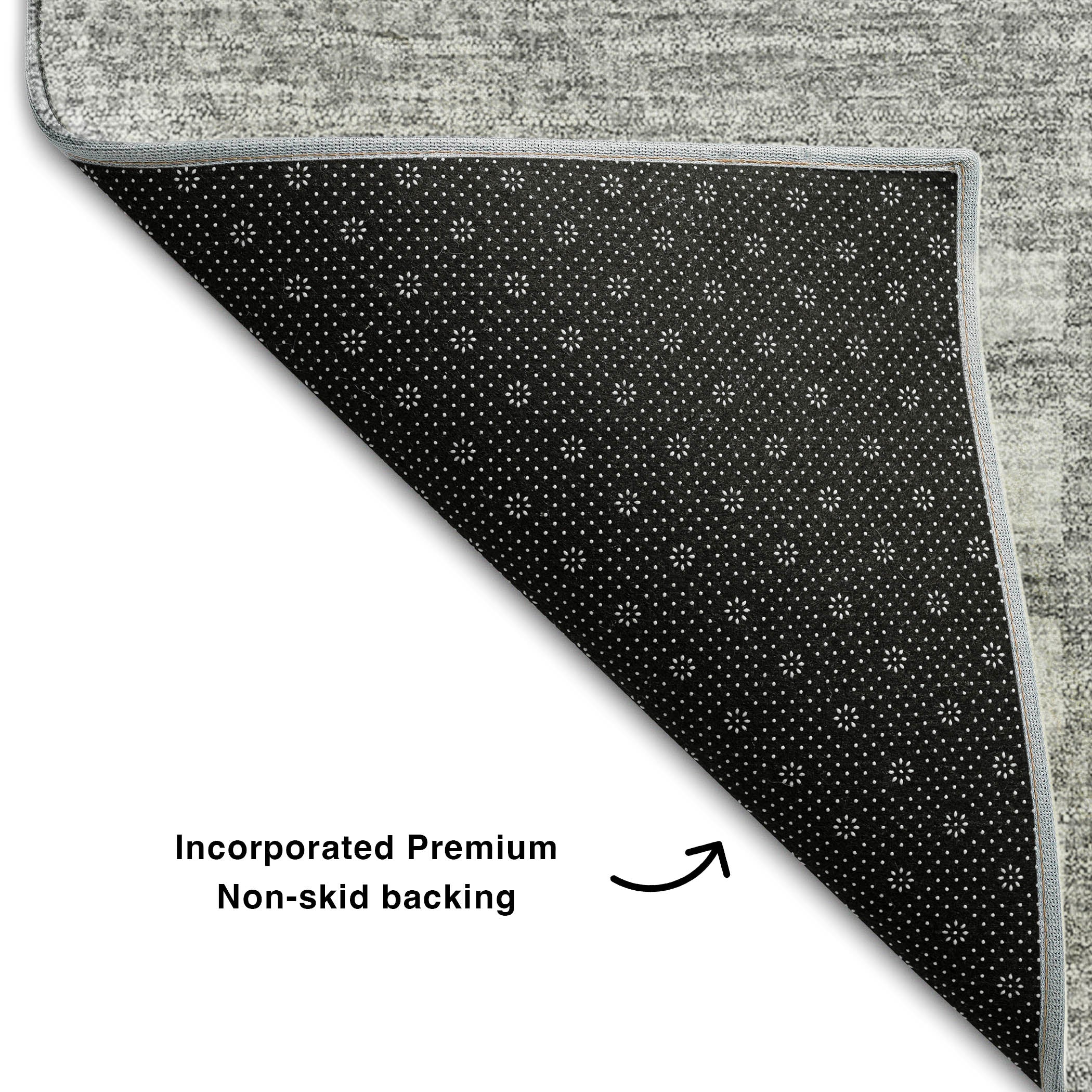Bangkok Machine Washable Transitional Silver Gray Rug 1'8" x 2'6" #shape_Rectangle