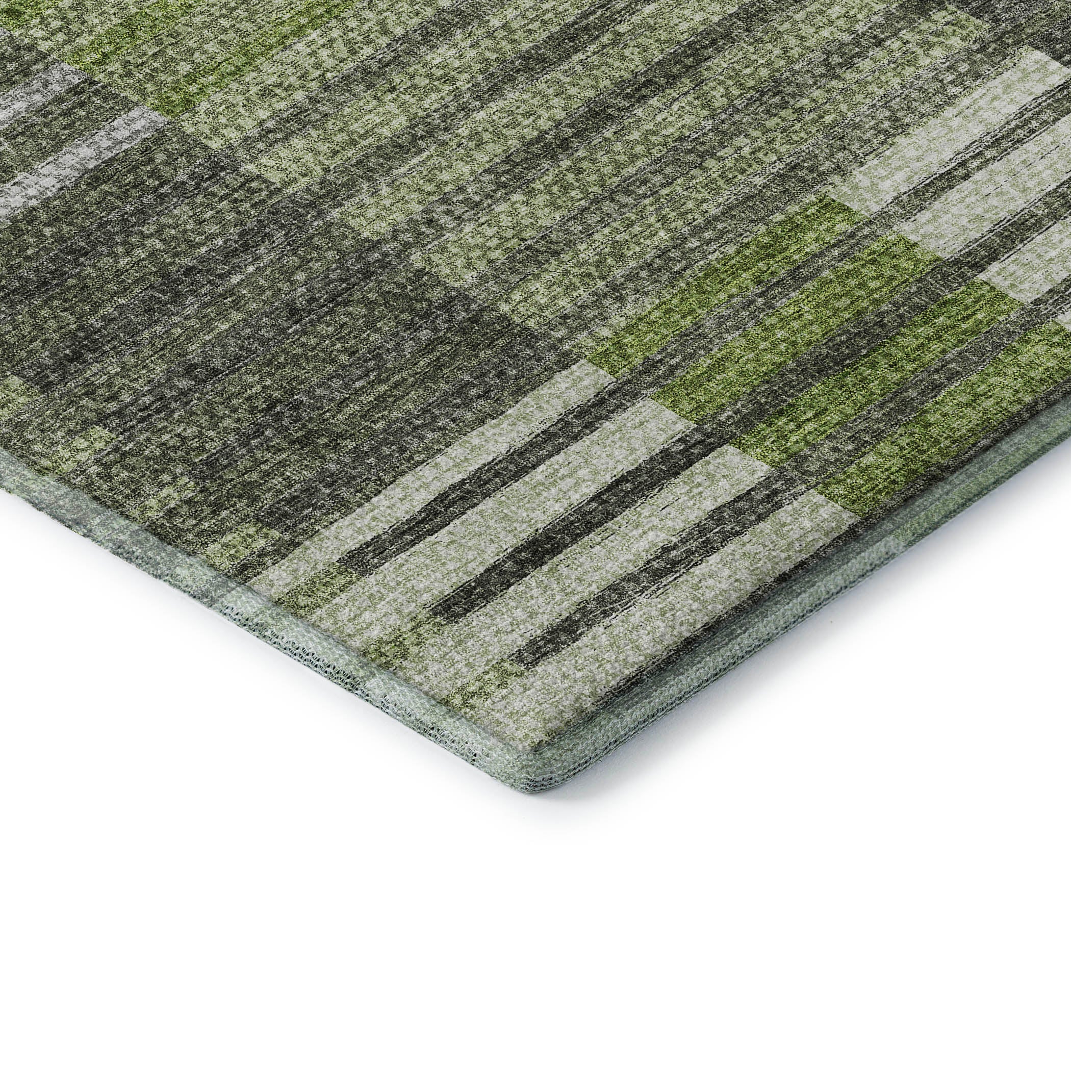 Zanzibar Machine Washable Transitional Green Rug 1'8" x 2'6" #shape_Rectangle