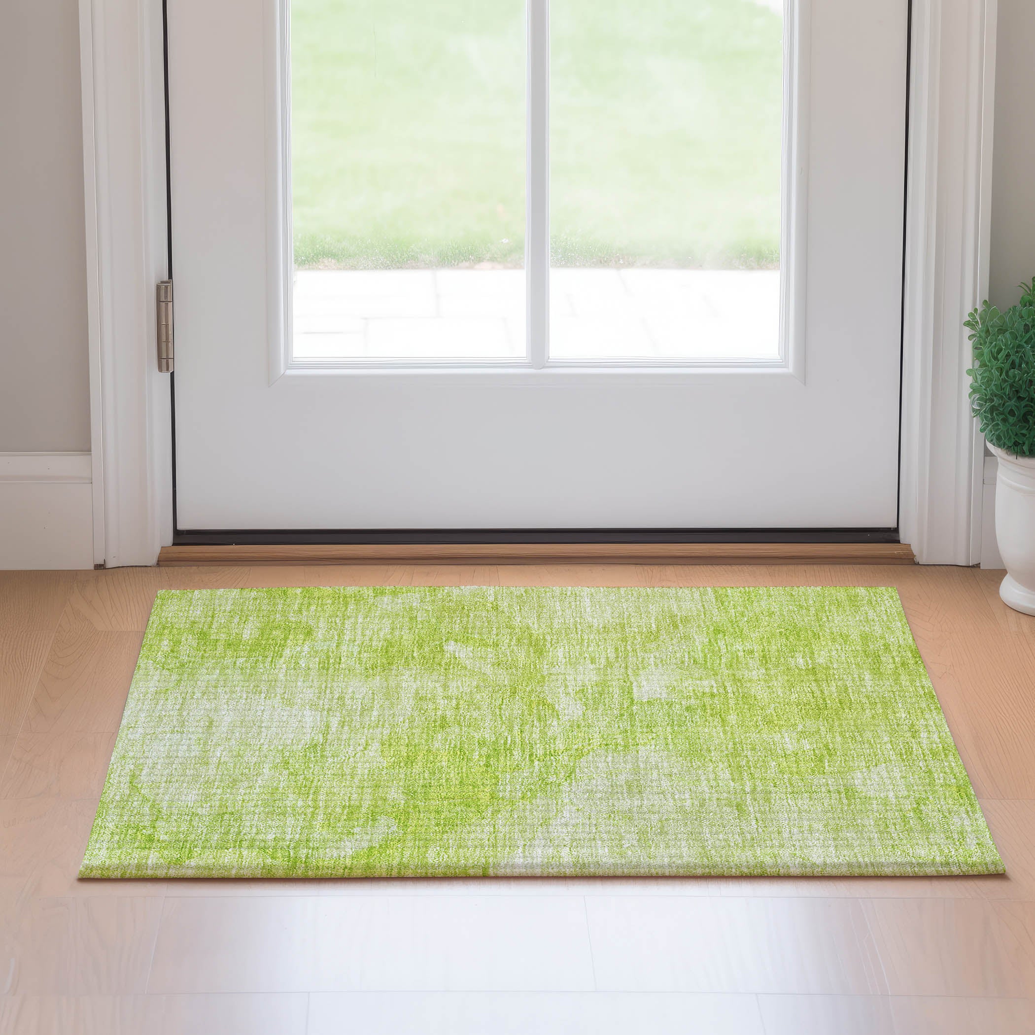 Vienna Machine Washable Transitional Aloe Green Rug 1'8" x 2'6" #shape_Rectangle