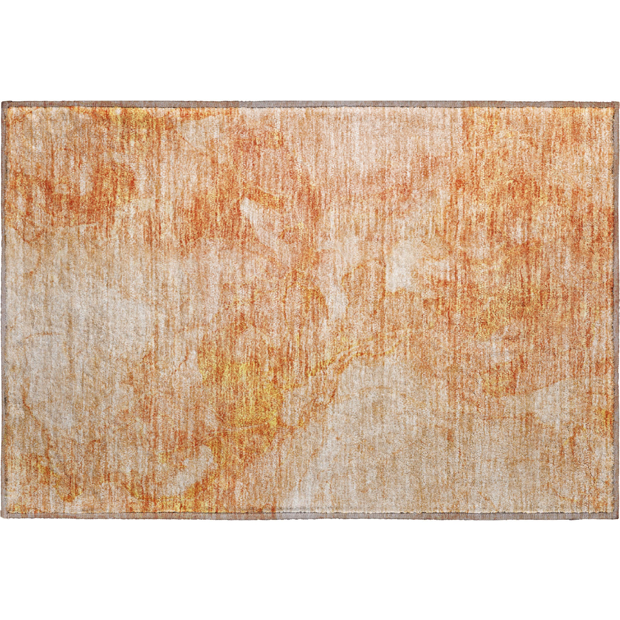 Vienna Machine Washable Transitional Salmon Orange Rug 1'8" x 2'6" #shape_Rectangle