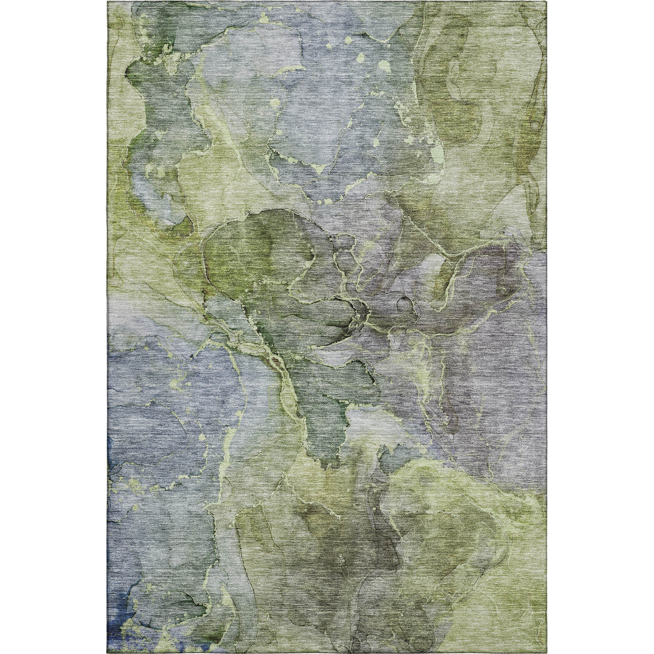 Athens Machine Washable Transitional Olive Green Rug 2'6" x 3'10" #shape_Rectangle