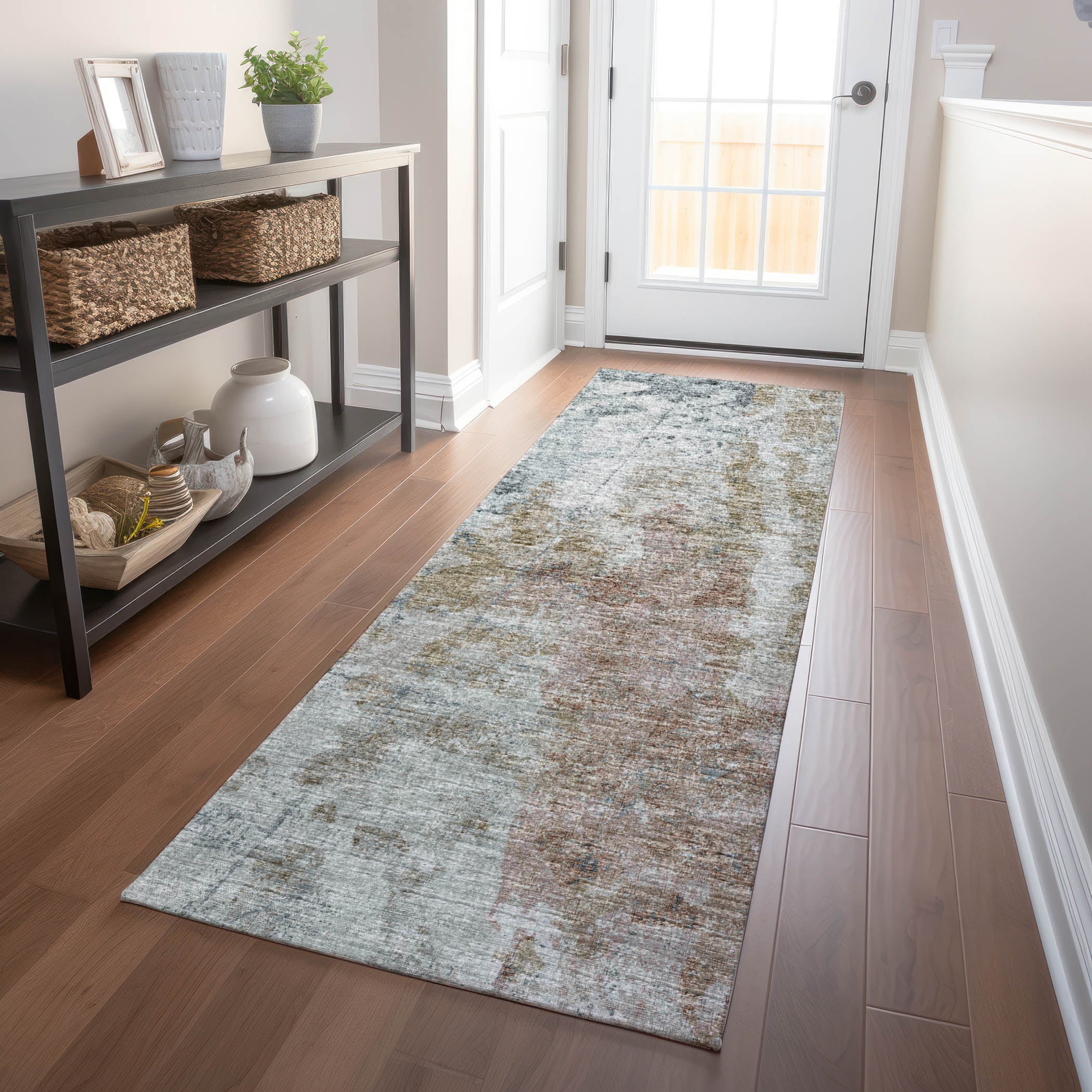 Marrakech Machine Washable Transitional Multi Blue Rug 2'3" x 7'6" #shape_Runner