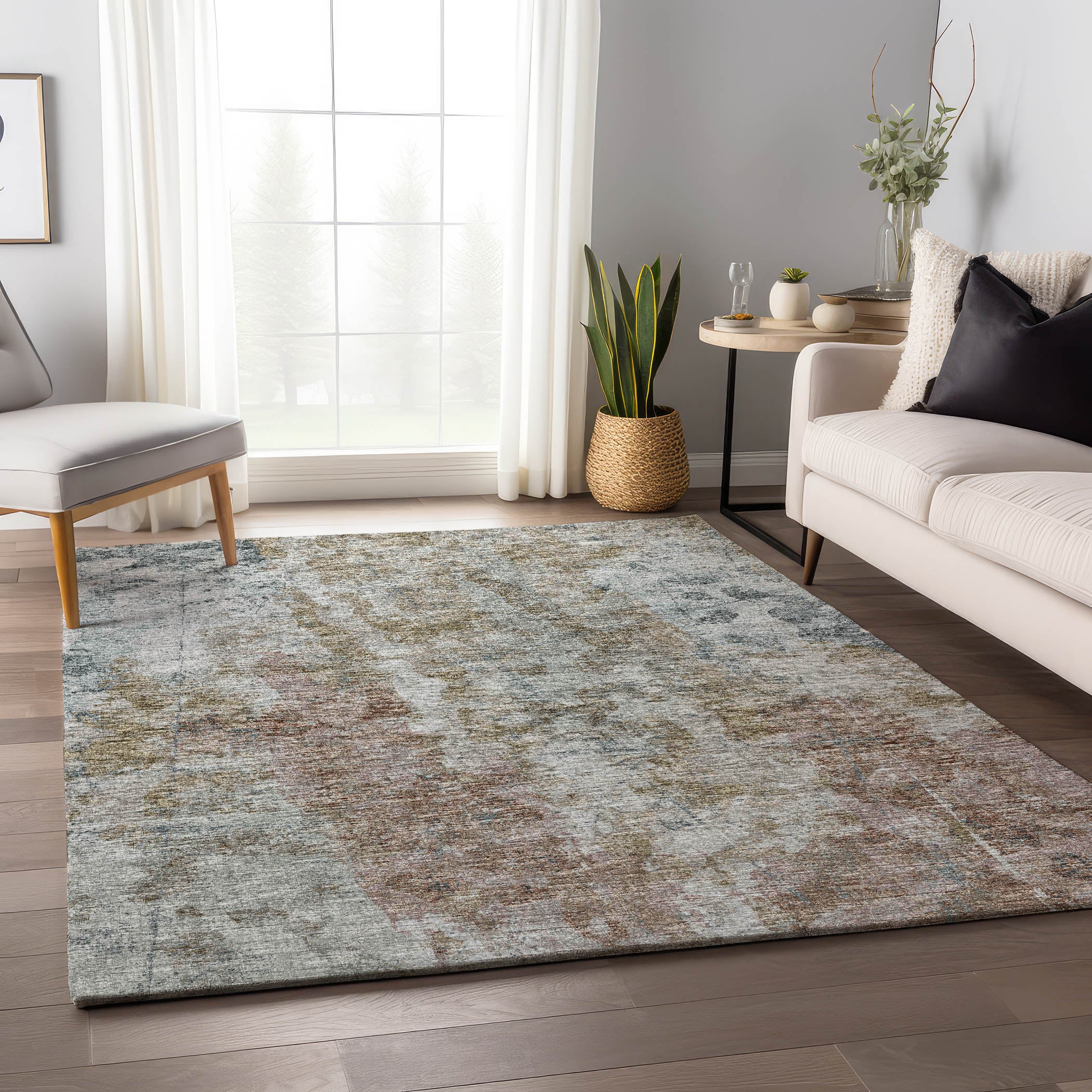 Marrakech Machine Washable Transitional Multi Blue Rug 2'6" x 3'10" #shape_Rectangle