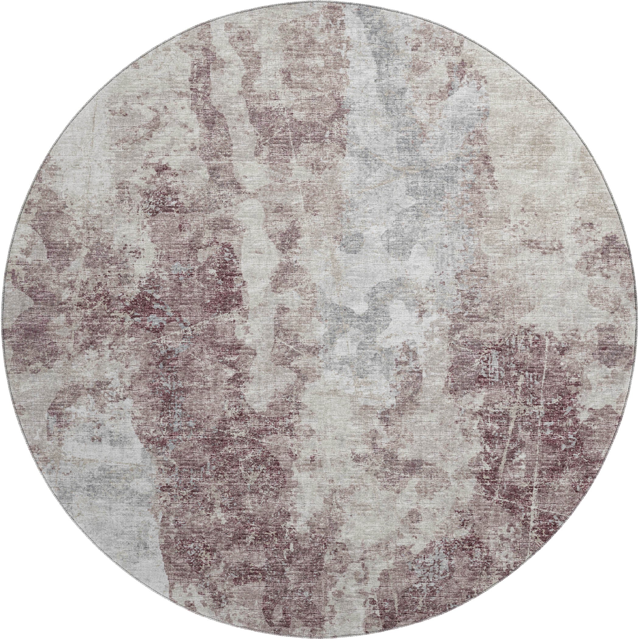Marrakech Machine Washable Transitional Plum Multi Rug 8' x 8' #shape_Round