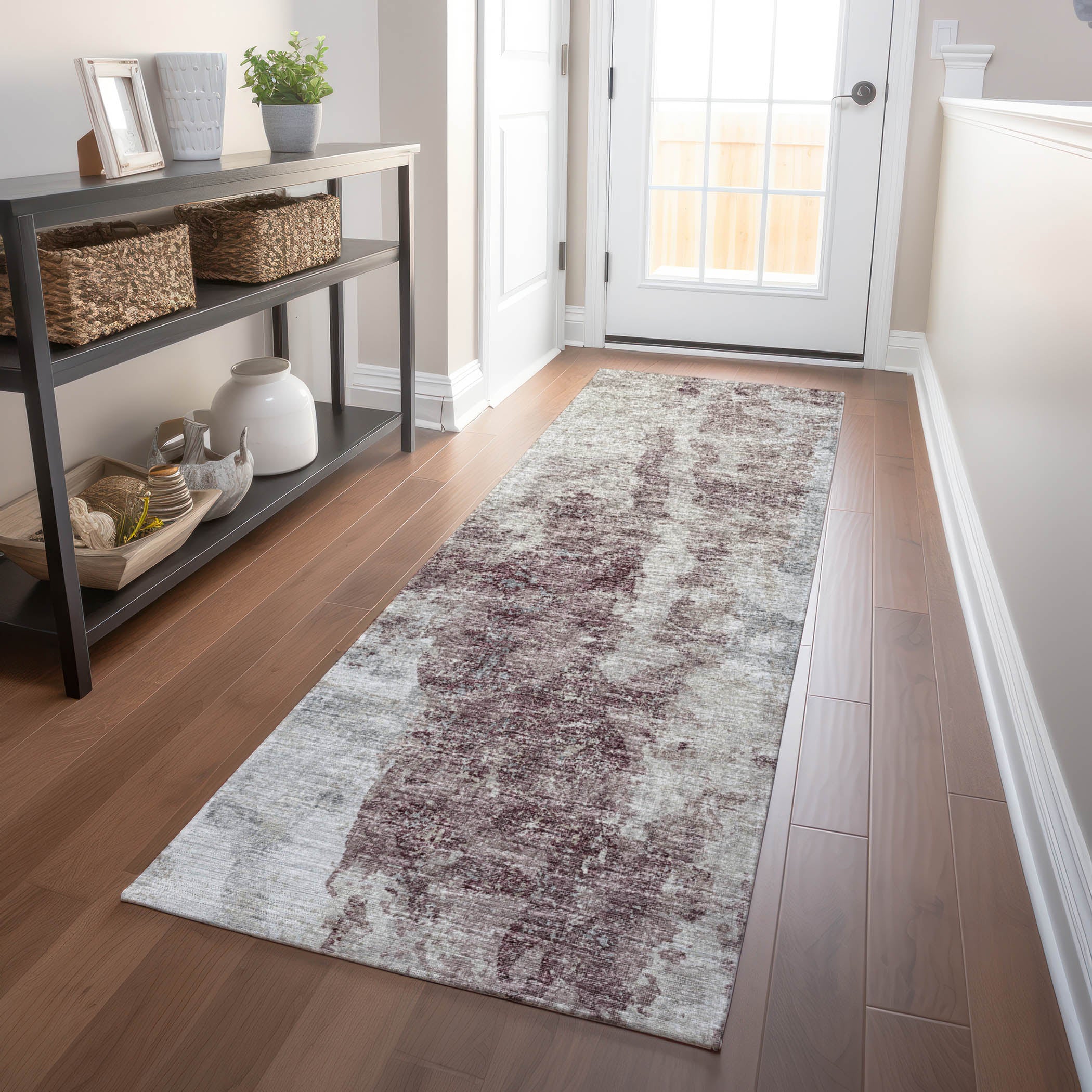 Marrakech Machine Washable Transitional Plum Multi Rug 2'3" x 7'6" #shape_Runner