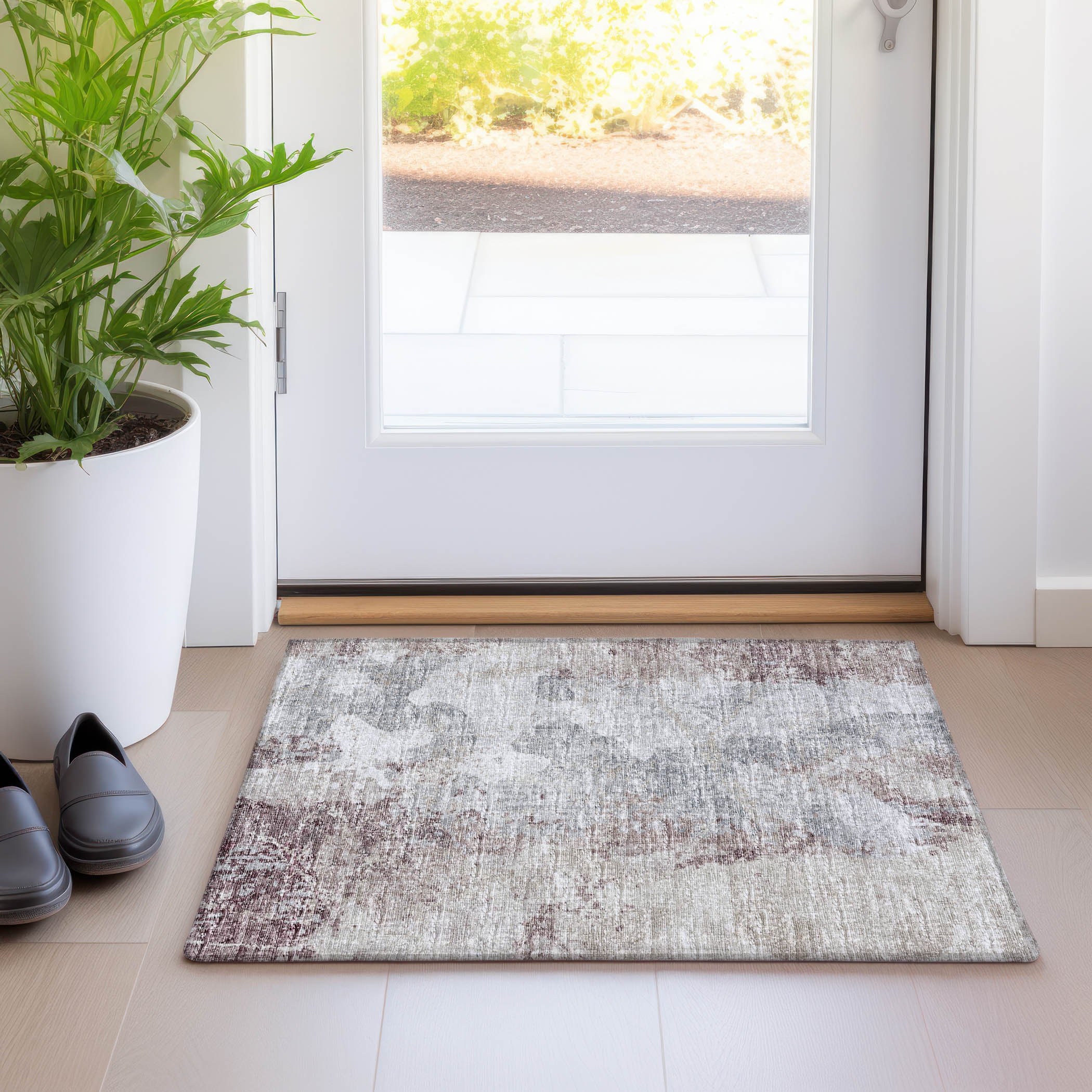 Marrakech Machine Washable Transitional Plum Multi Rug 1'8" x 2'6" #shape_Rectangle