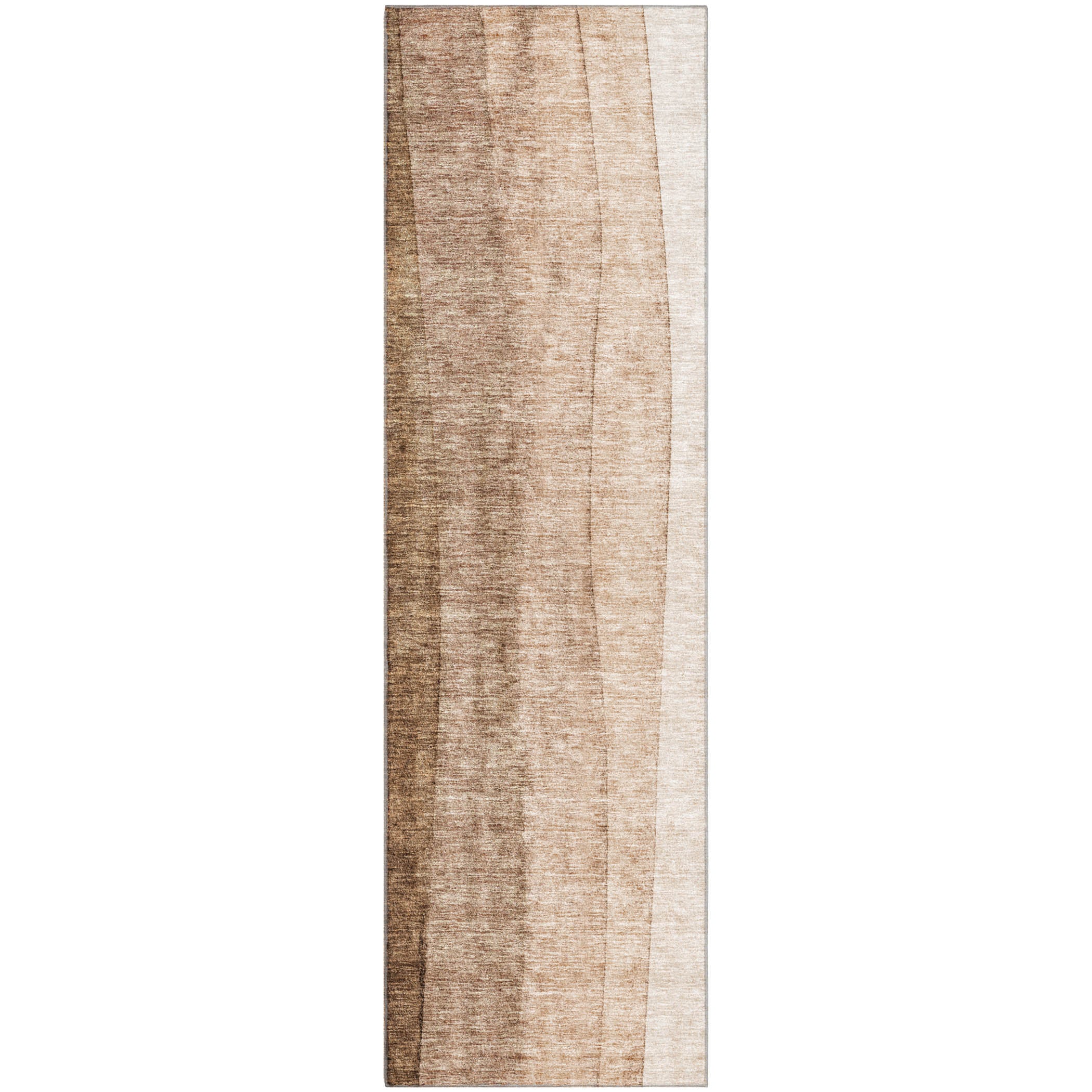 Florence Machine Washable Transitional Brown Rug 2'3" x 7'6" #shape_Runner