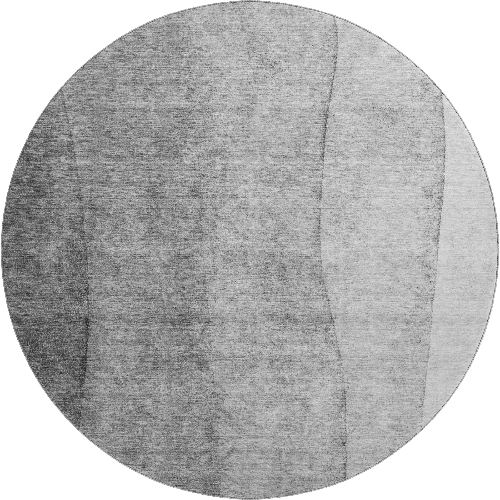 Florence Machine Washable Transitional Gray Rug 8' x 8' #shape_Round