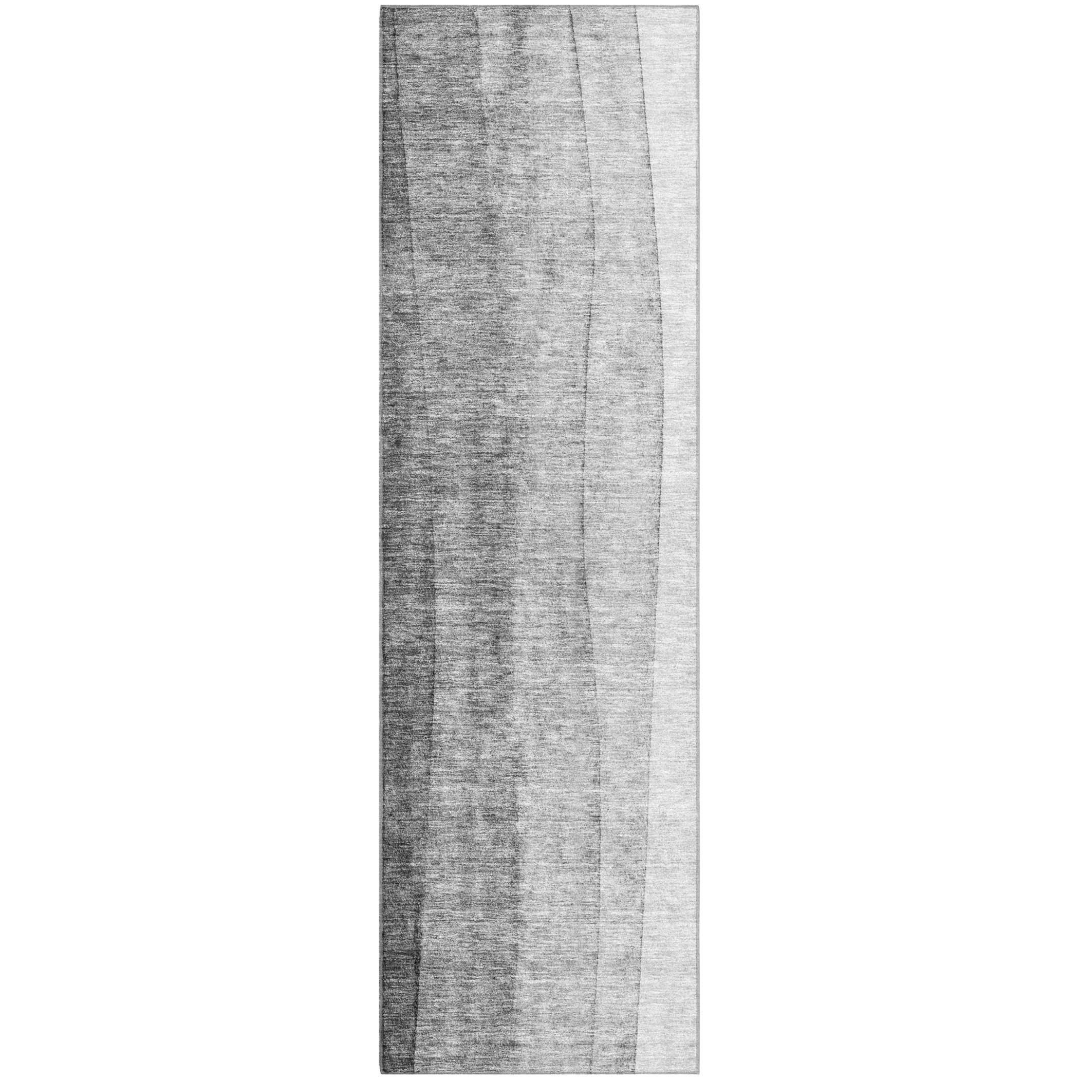 Florence Machine Washable Transitional Gray Rug 2'3" x 7'6" #shape_Runner