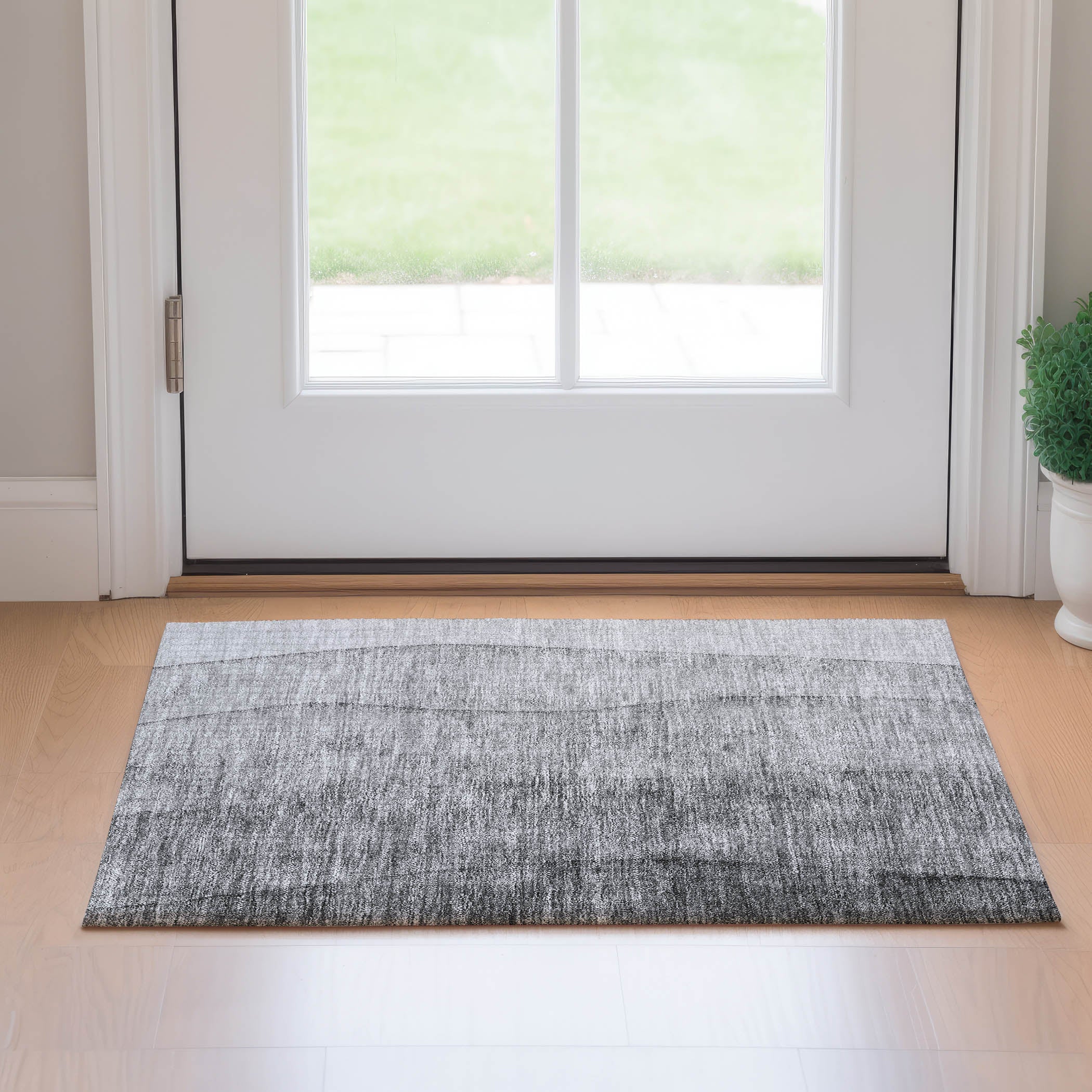Florence Machine Washable Transitional Gray Rug 1'8" x 2'6" #shape_Rectangle
