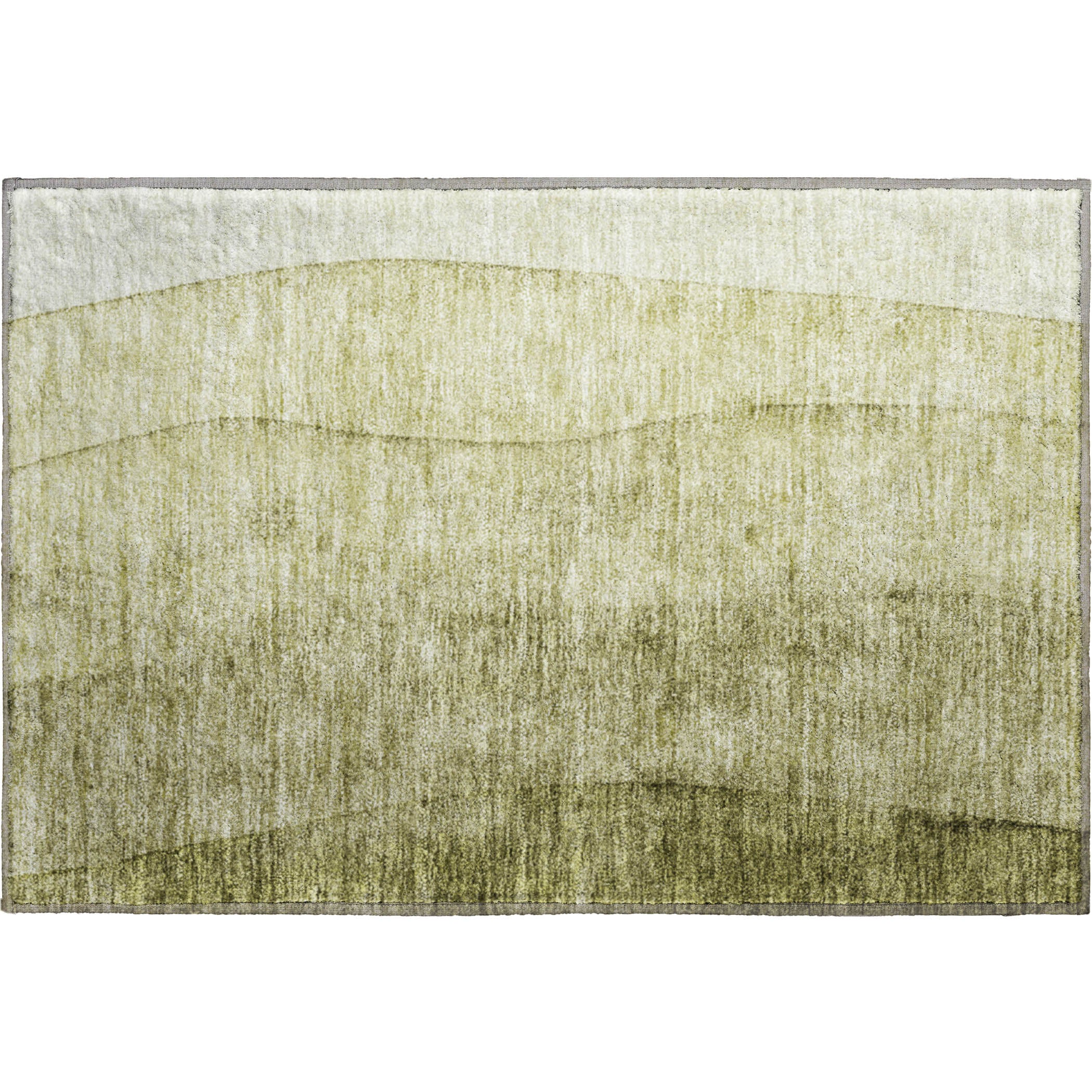 Florence Machine Washable Transitional Olive Green Rug 1'8" x 2'6" #shape_Rectangle
