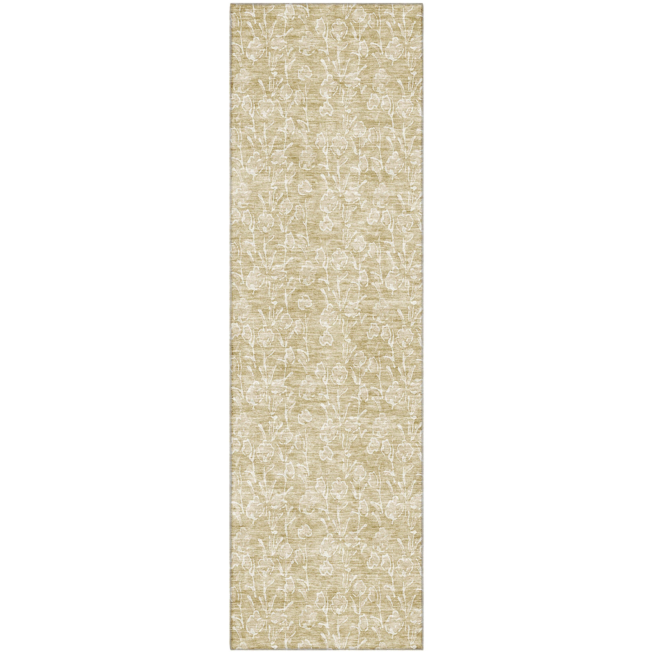 Montevideo Machine Washable Transitional Beige Brown Rug 2'3" x 7'6" #shape_Runner