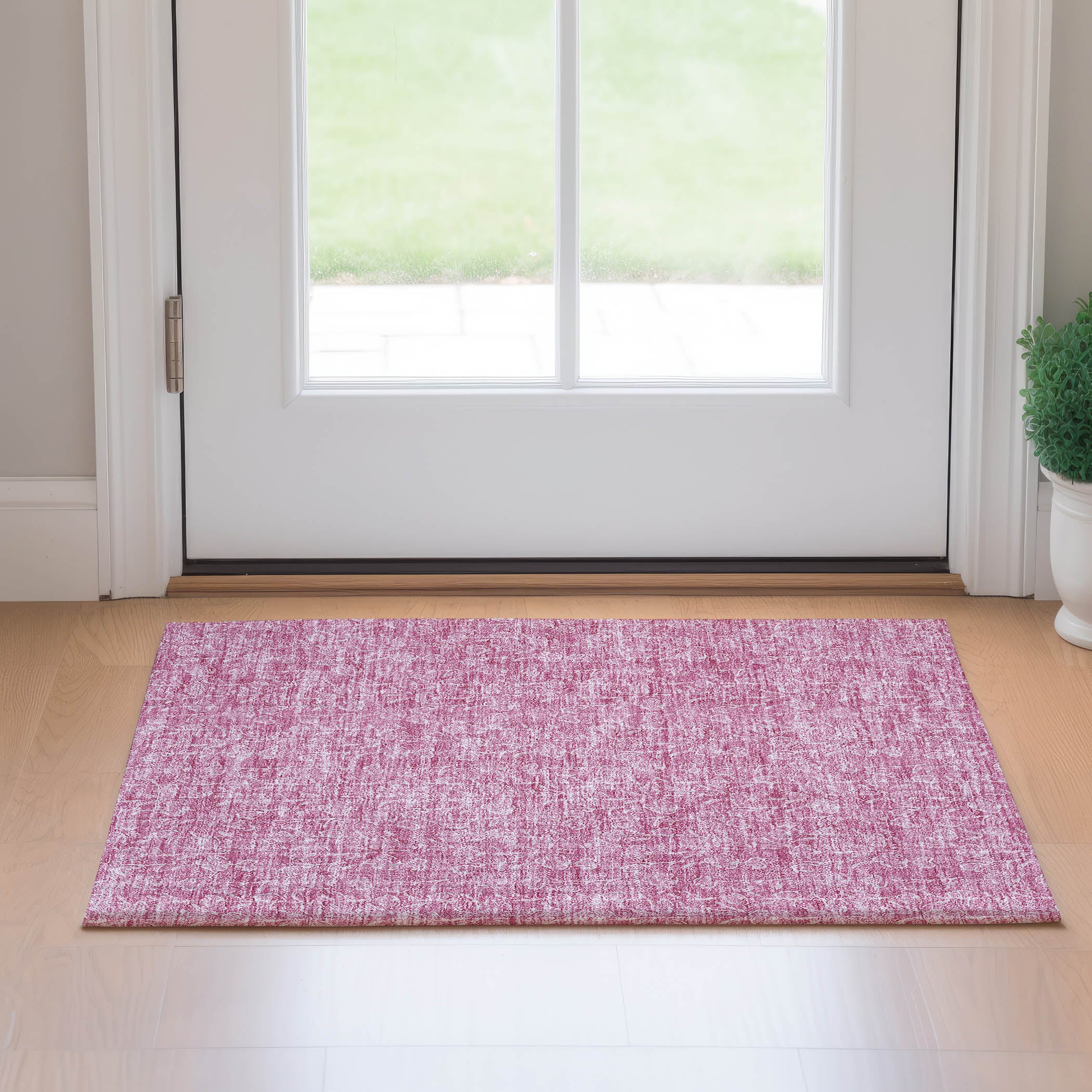Montevideo Machine Washable Transitional Blush Pink Rug 1'8" x 2'6" #shape_Rectangle