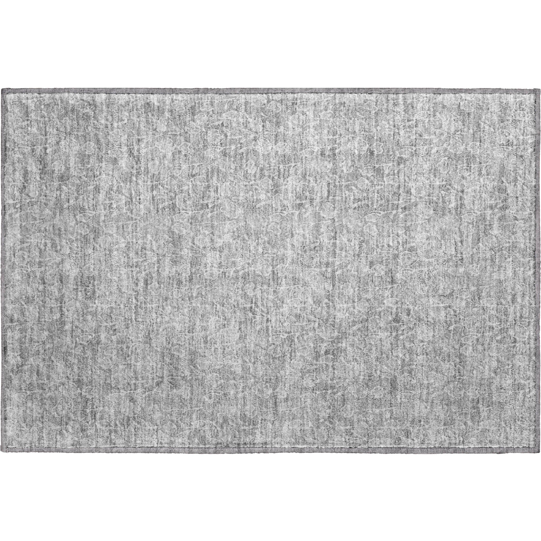 Montevideo Machine Washable Transitional Silver Gray Rug 1'8" x 2'6" #shape_Rectangle