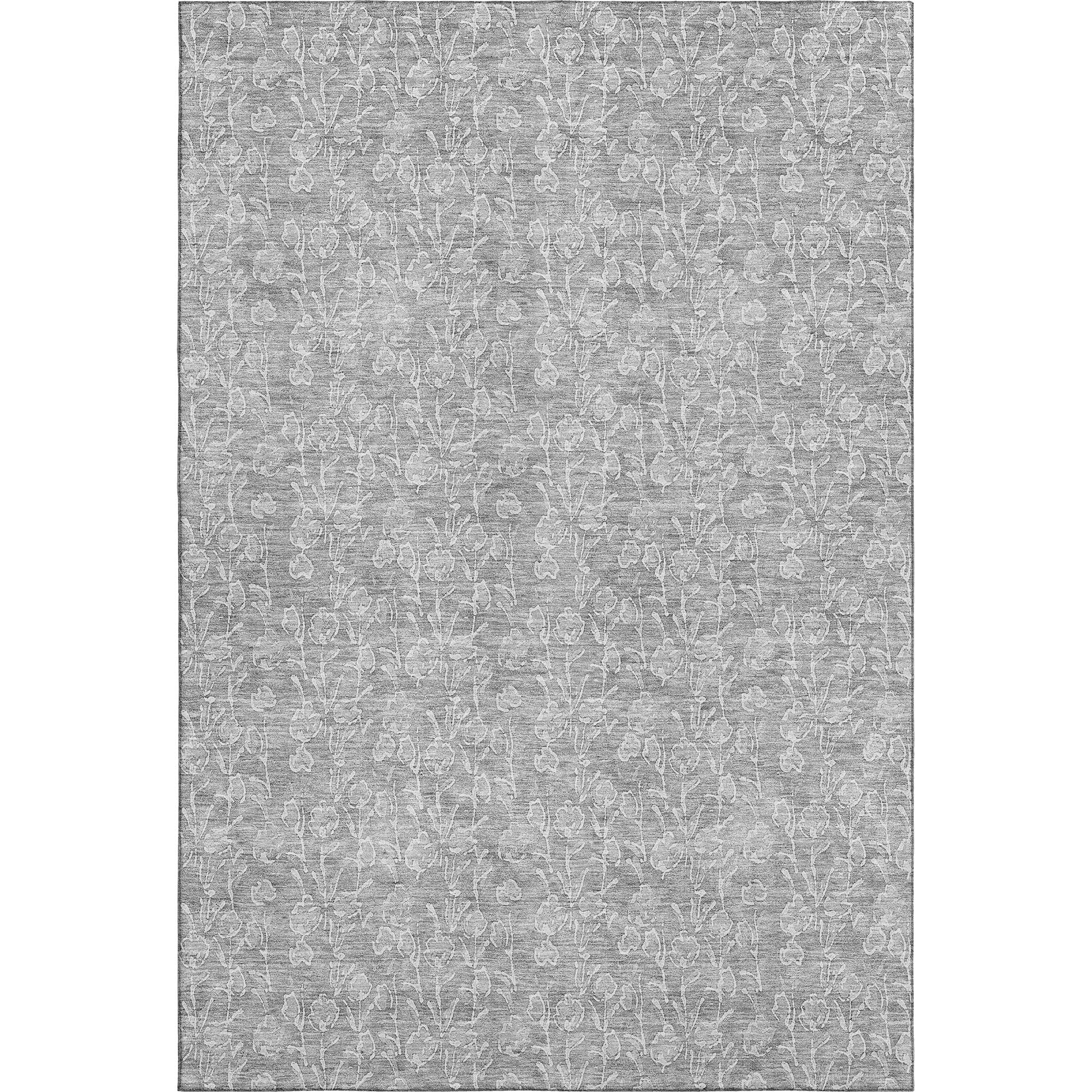 Montevideo Machine Washable Transitional Silver Gray Rug 2'6" x 3'10" #shape_Rectangle