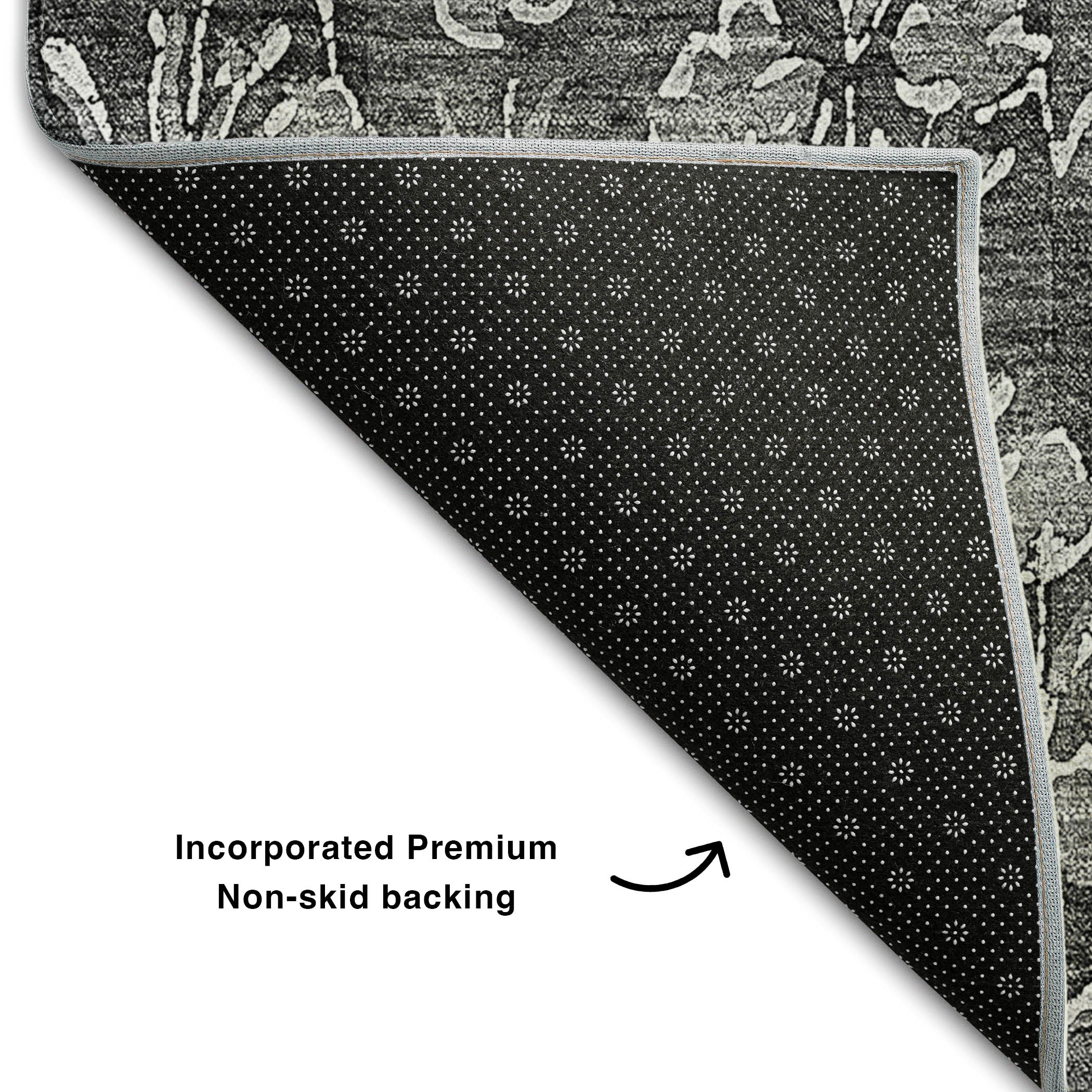 Kyoto Machine Washable Transitional Gray Rug 1'8" x 2'6" #shape_Rectangle