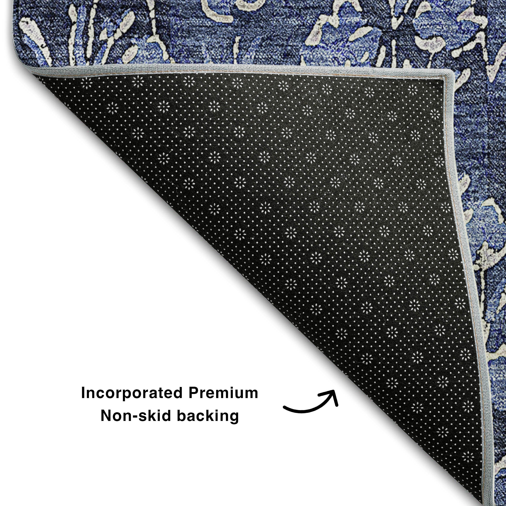 Kyoto Machine Washable Transitional Navy Blue Rug 1'8" x 2'6" #shape_Rectangle