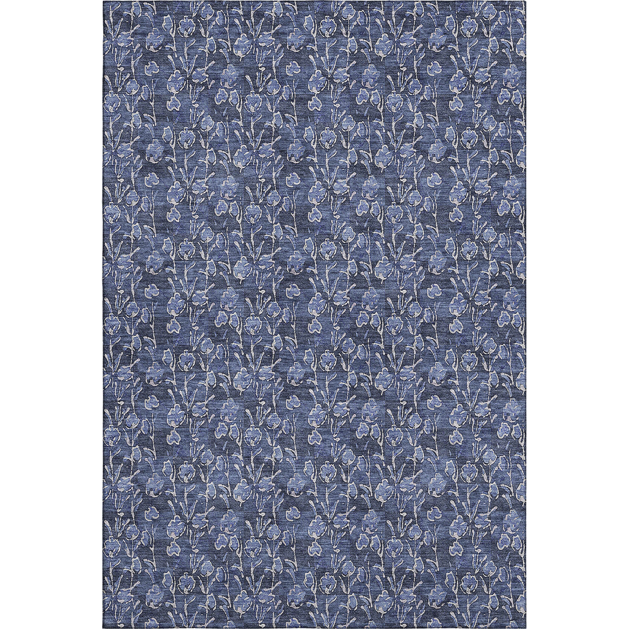 Kyoto Machine Washable Transitional Navy Blue Rug 2'6" x 3'10" #shape_Rectangle