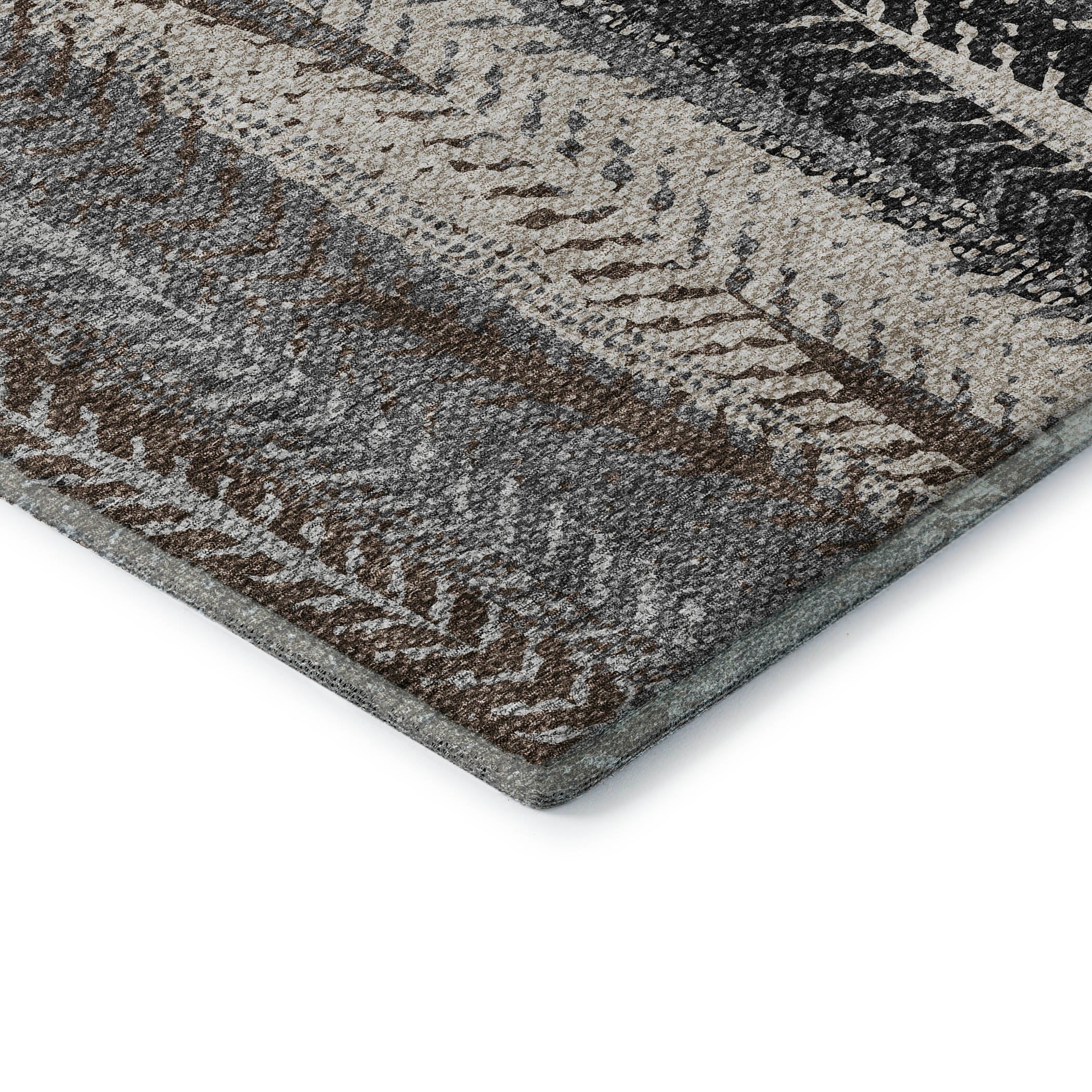 Havana Machine Washable Transitional Brown Rug 1'8" x 2'6" #shape_Rectangle