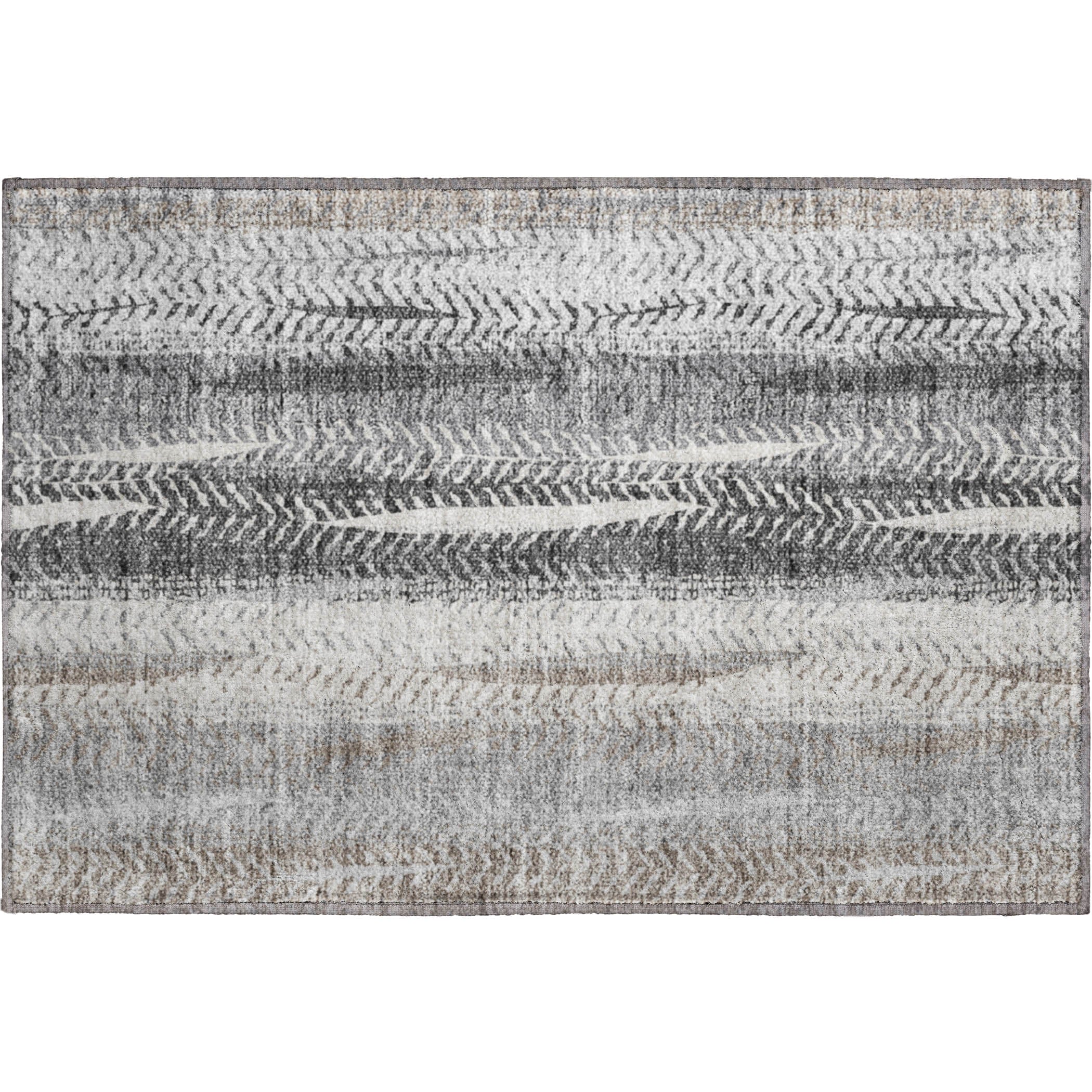 Havana Machine Washable Transitional Khaki Brown Rug 1'8" x 2'6" #shape_Rectangle