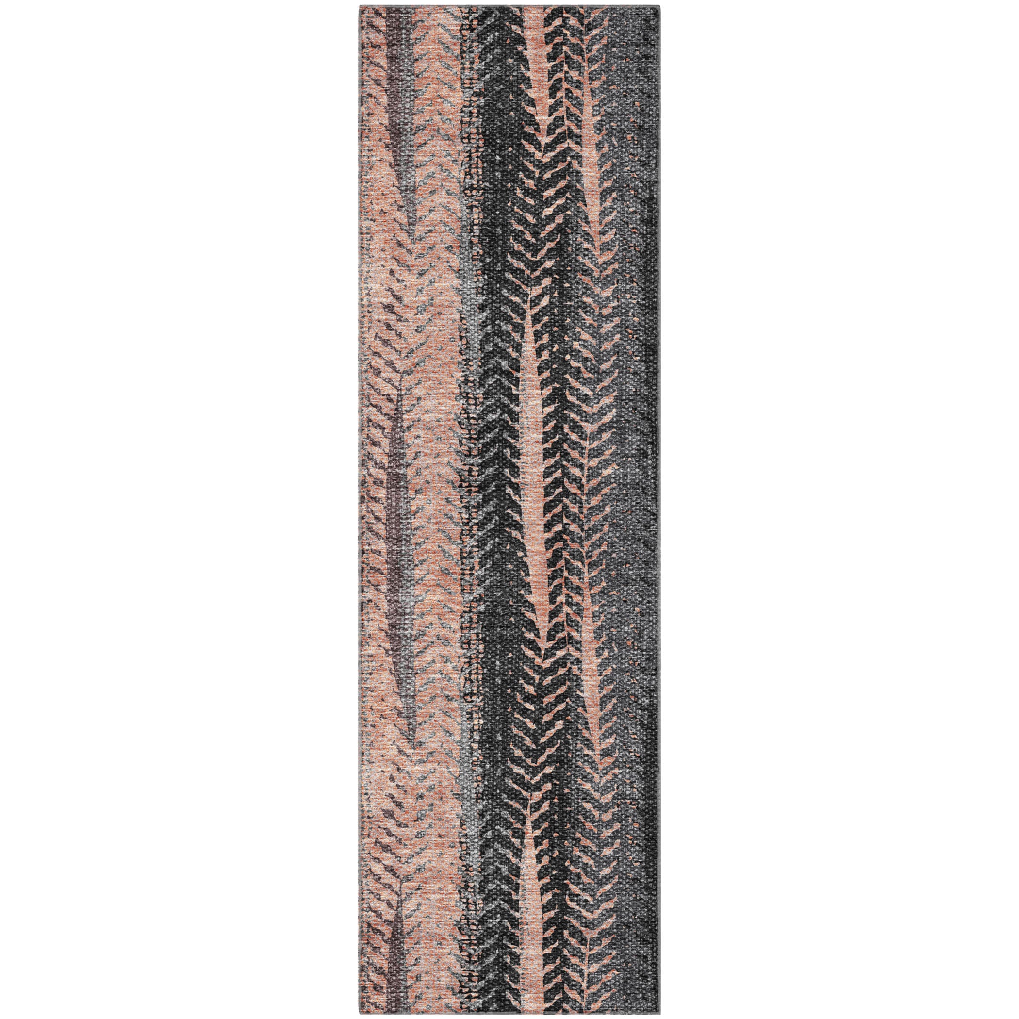 Havana Machine Washable Transitional Terracotta Orange Rug 2'3" x 7'6" #shape_Runner