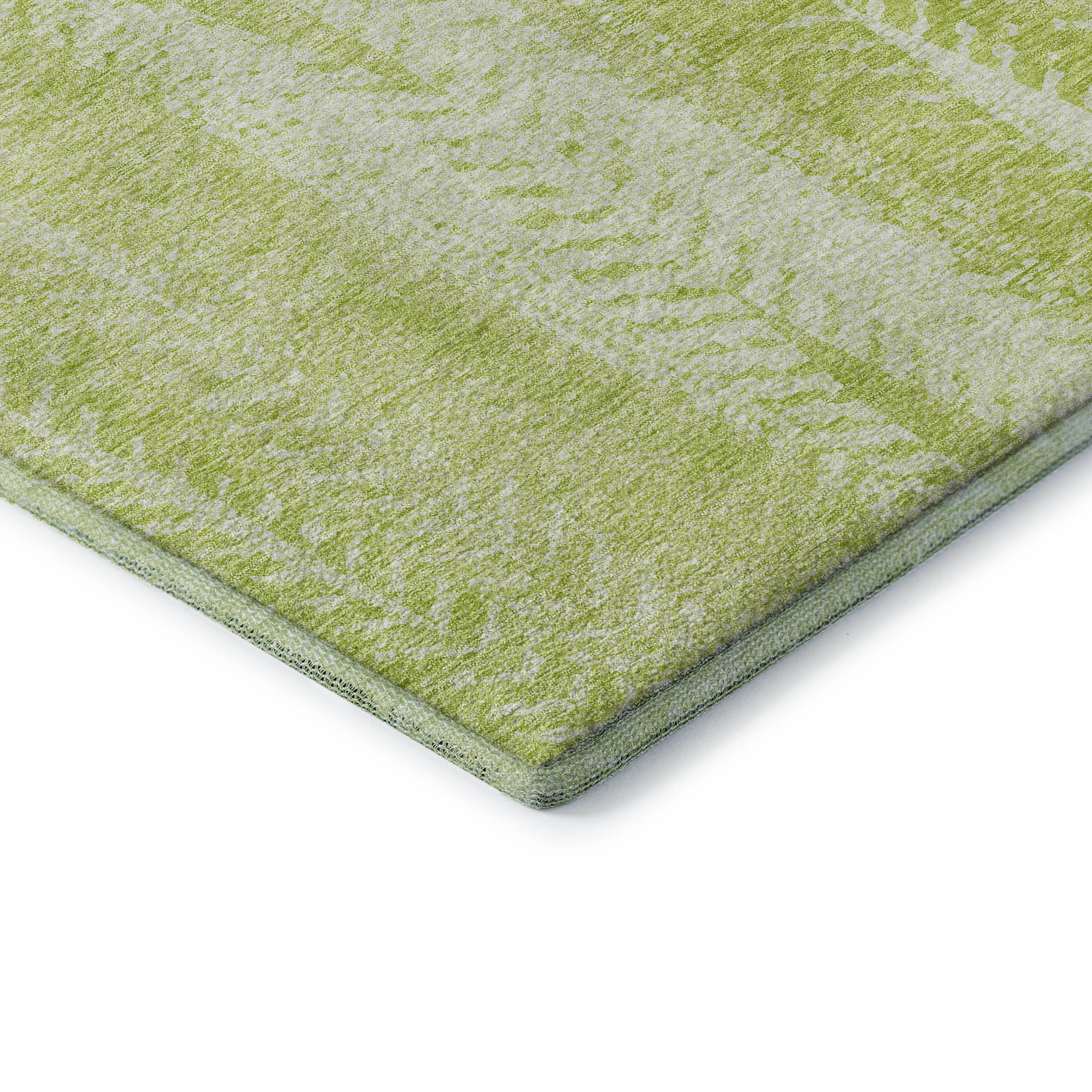 Dublin Machine Washable Transitional Aloe Green Rug 1'8" x 2'6" #shape_Rectangle