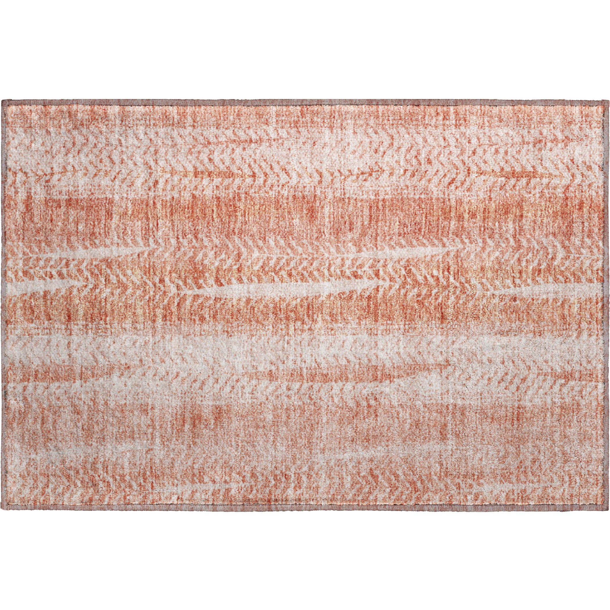 Dublin Machine Washable Transitional Coral Orange Rug 1'8" x 2'6" #shape_Rectangle