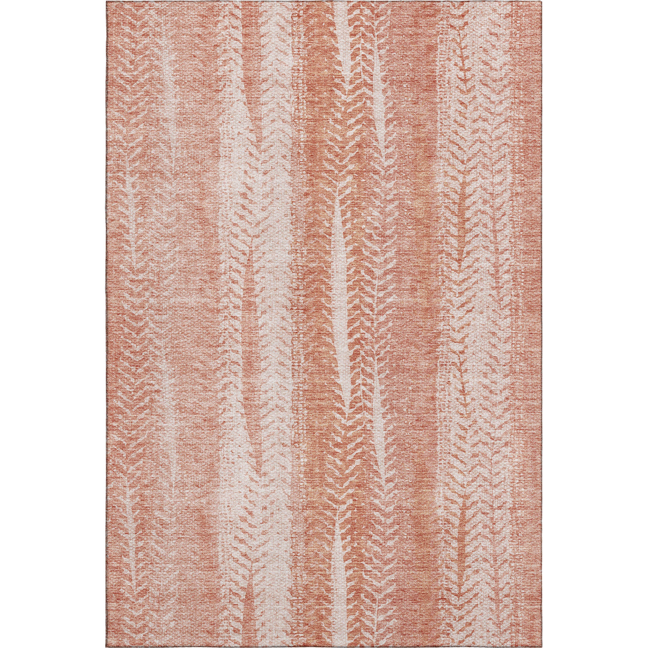 Dublin Machine Washable Transitional Coral Orange Rug 2'6" x 3'10" #shape_Rectangle