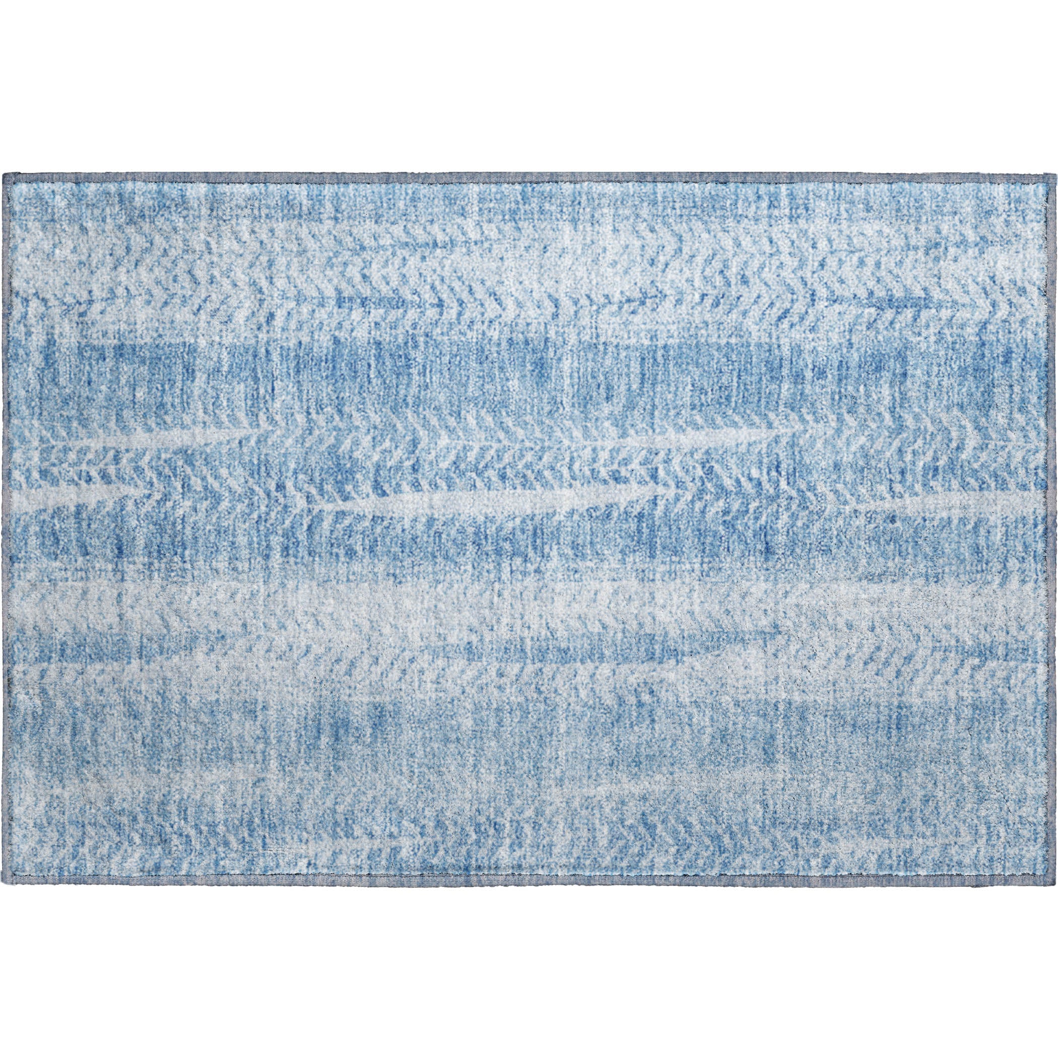 Dublin Machine Washable Transitional Sky Blue Rug 1'8" x 2'6" #shape_Rectangle