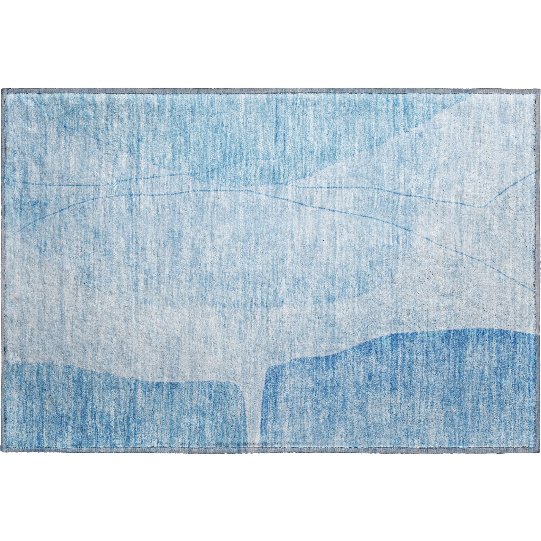 Oslo Machine Washable Transitional Blue Rug 1'8" x 2'6" #shape_Rectangle