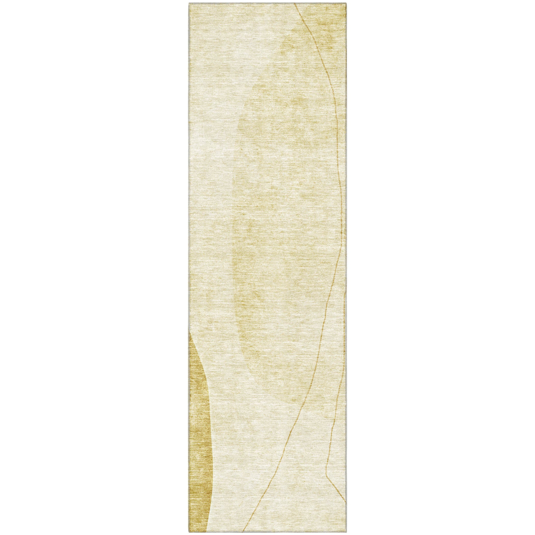Oslo Machine Washable Transitional Gold Rug 2'3" x 7'6" #shape_Runner