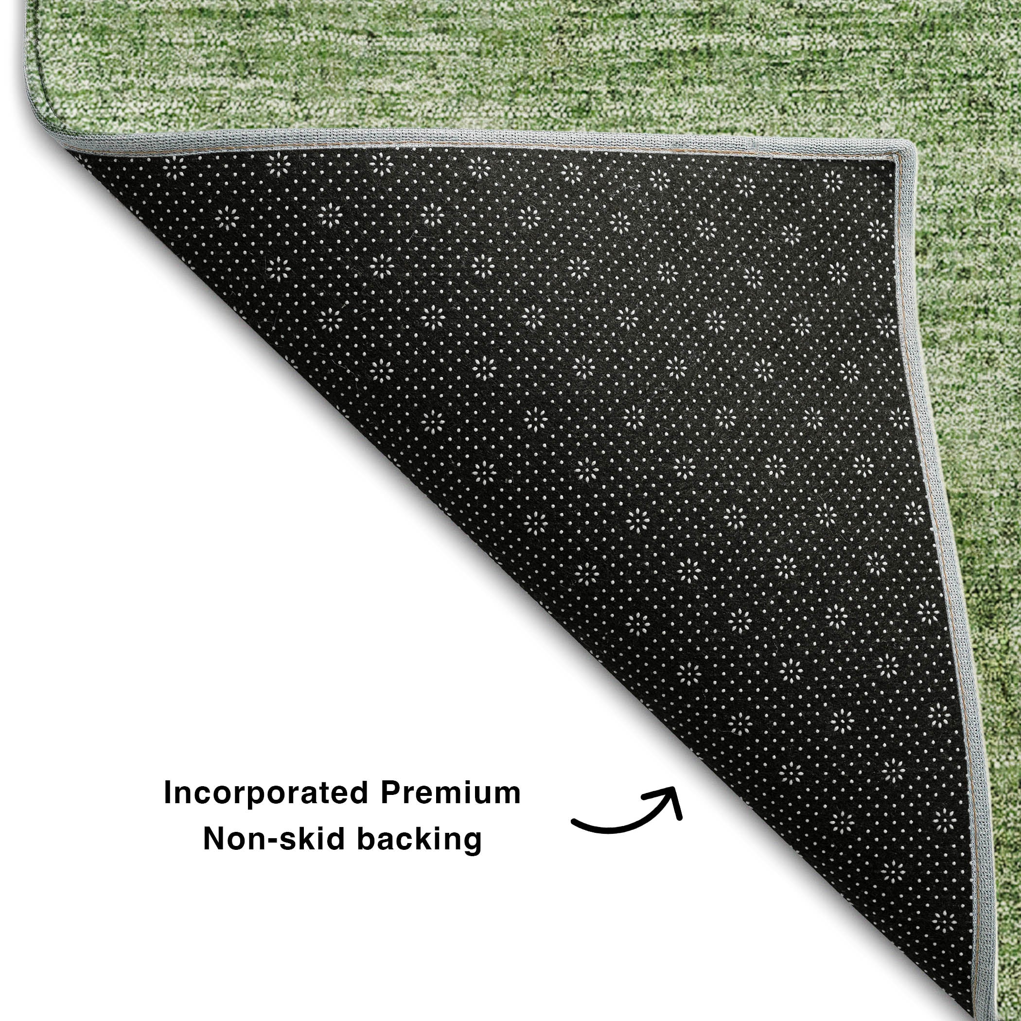 Oslo Machine Washable Transitional Green Rug 1'8" x 2'6" #shape_Rectangle