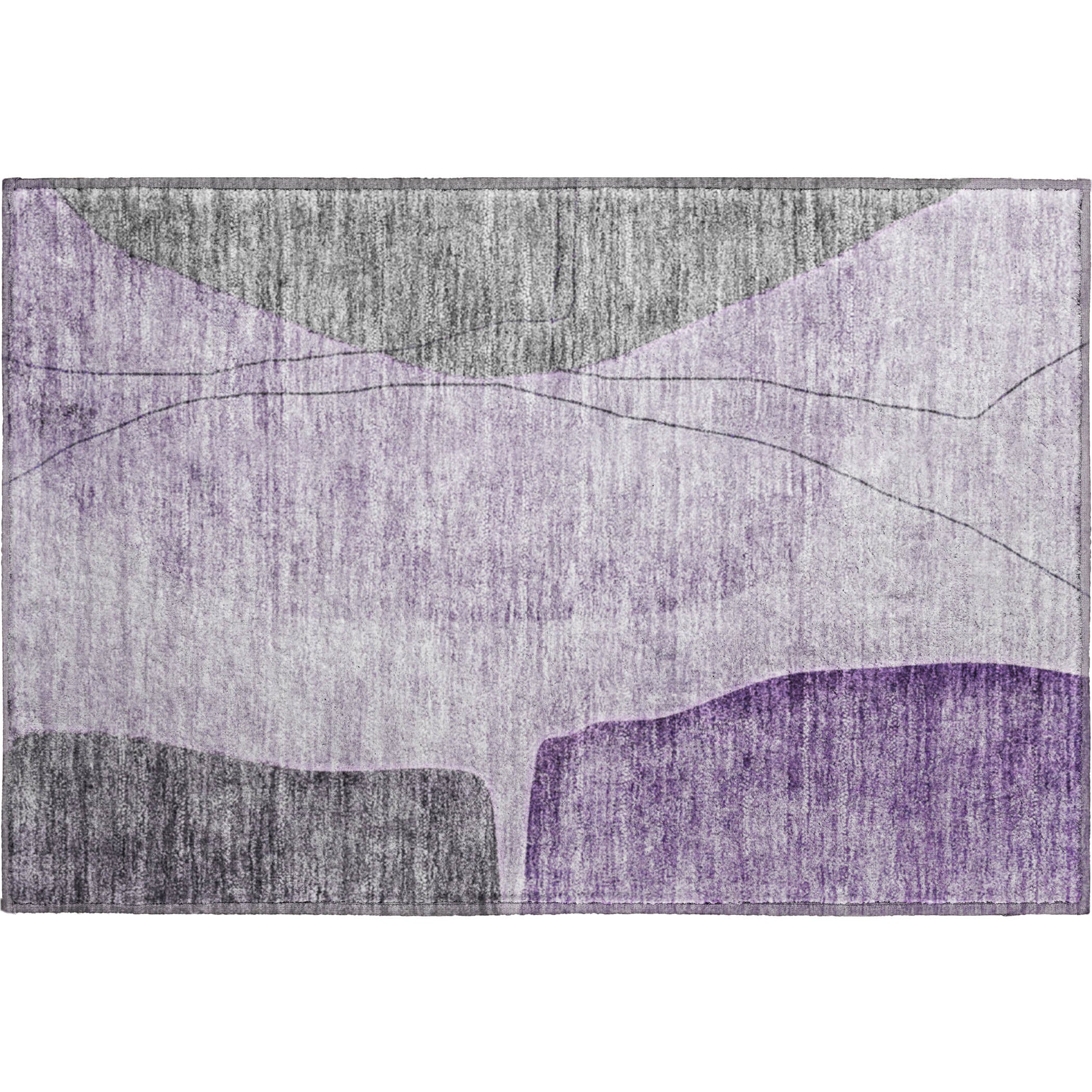 Oslo Machine Washable Transitional Purple Rug 1'8" x 2'6" #shape_Rectangle
