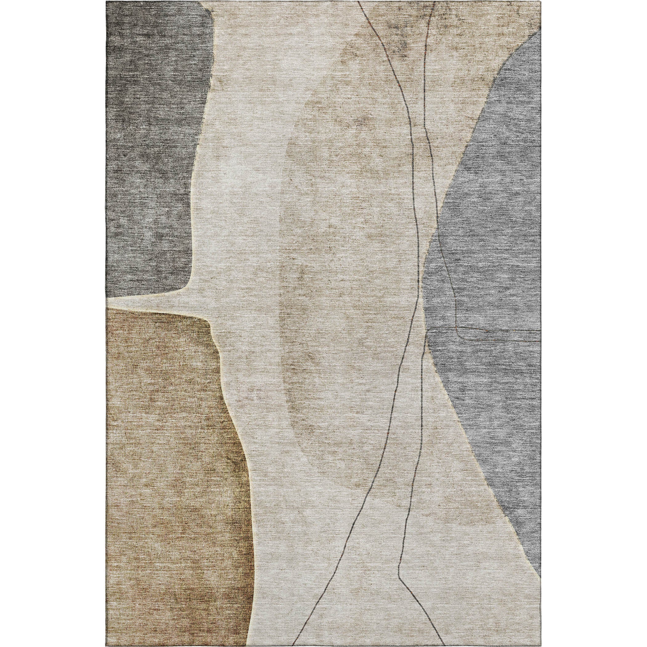 Oslo Machine Washable Transitional Taupe Brown Rug 2'6" x 3'10" #shape_Rectangle