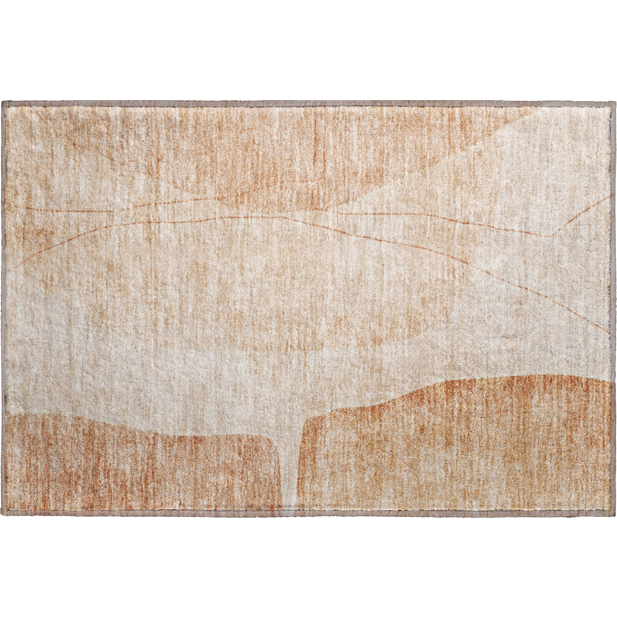 Oslo Machine Washable Transitional Terracotta Orange Rug 1'8" x 2'6" #shape_Rectangle