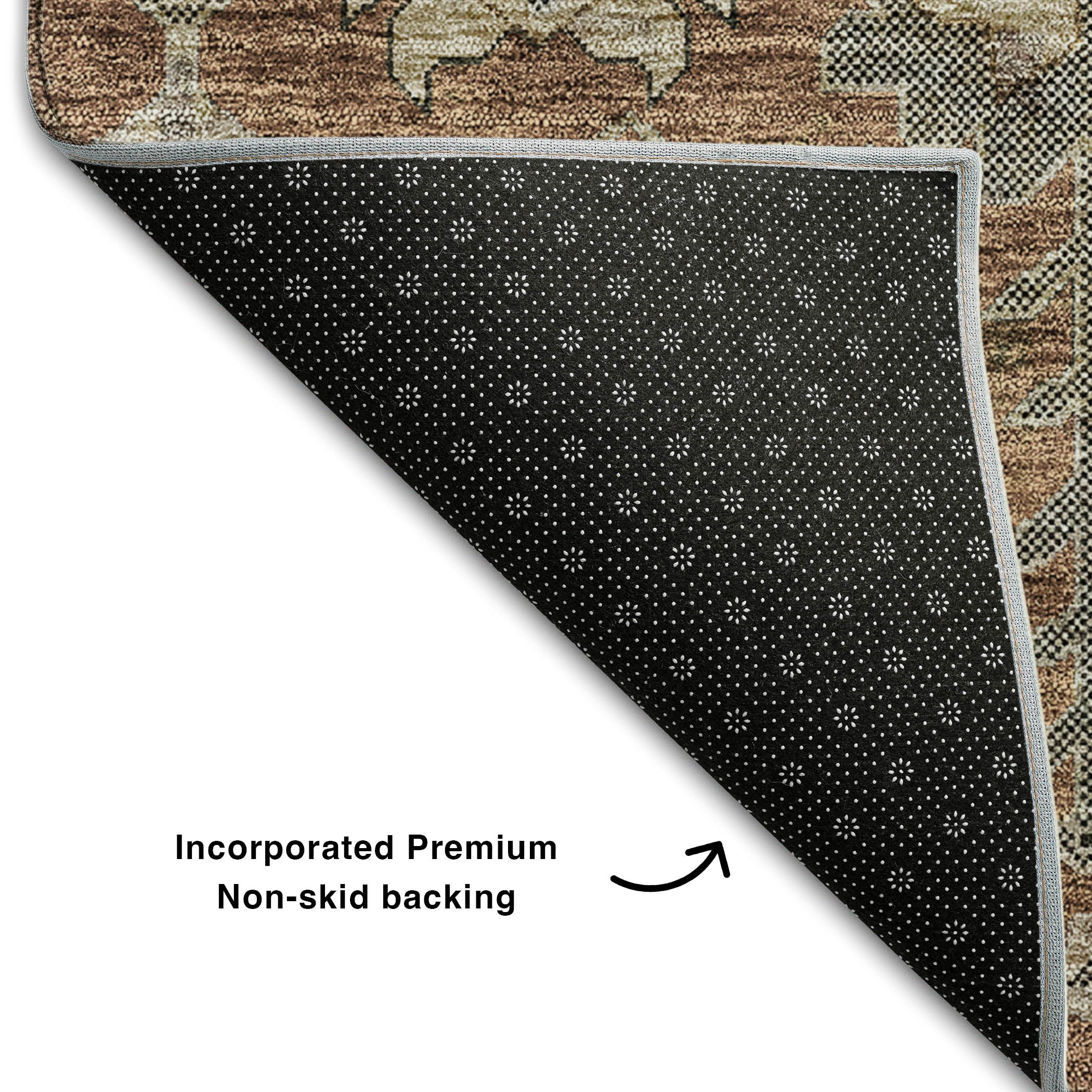 Hoi An Machine Washable Traditional Paprika Orange Rug 1'8" x 2'6" #shape_Rectangle