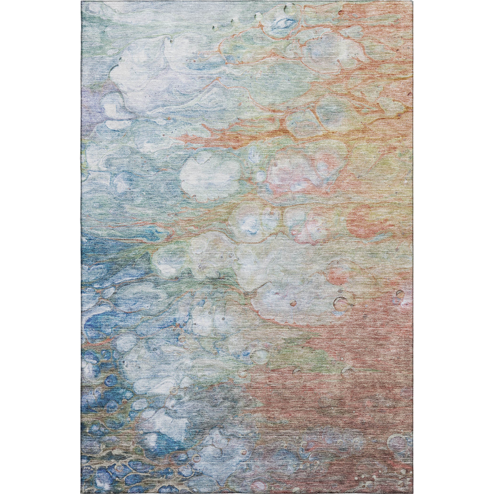 Chiang Mai Machine Washable Transitional Coral Orange Rug 2'6" x 3'10" #shape_Rectangle