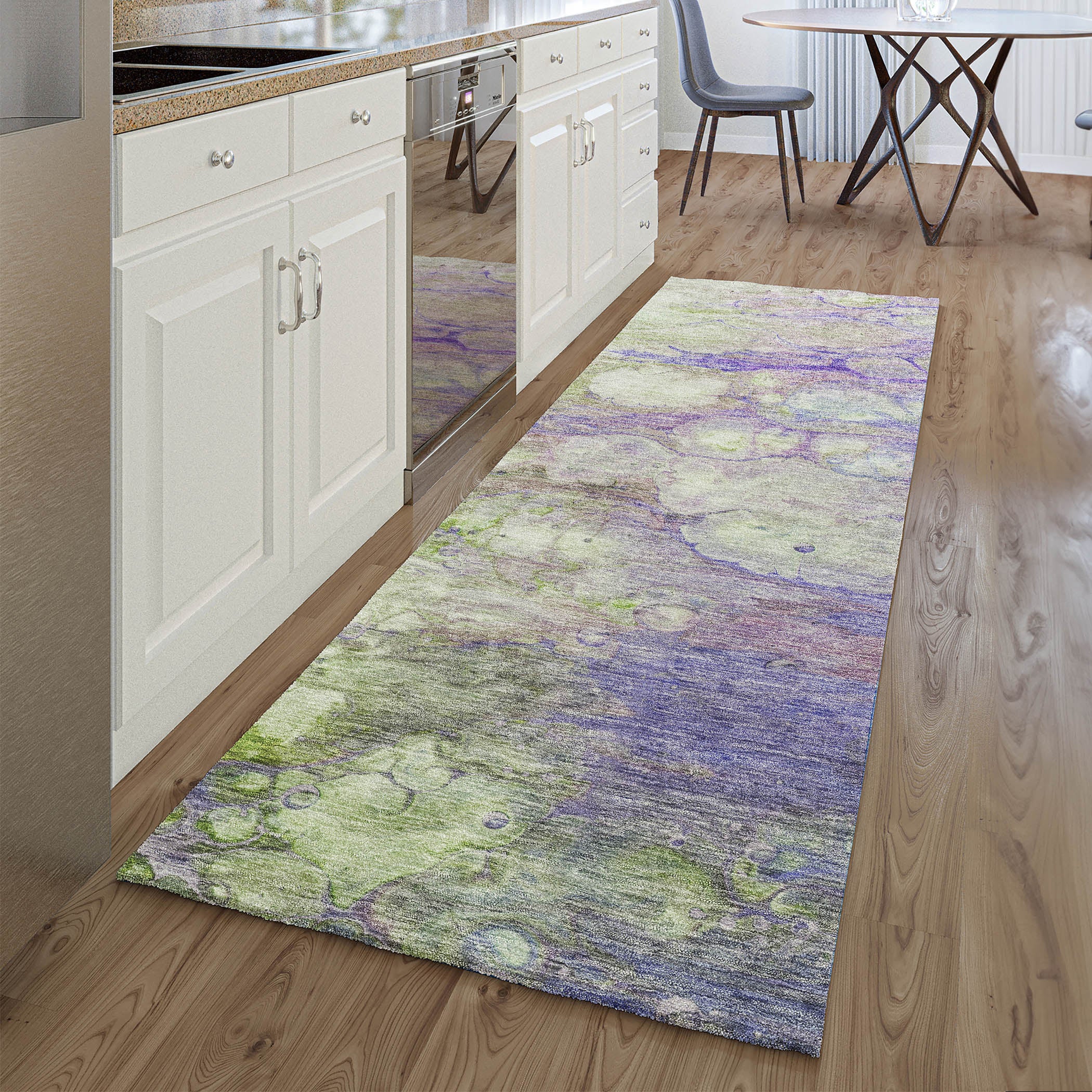 Chiang Mai Machine Washable Transitional Purple Rug 2'3" x 7'6" #shape_Runner