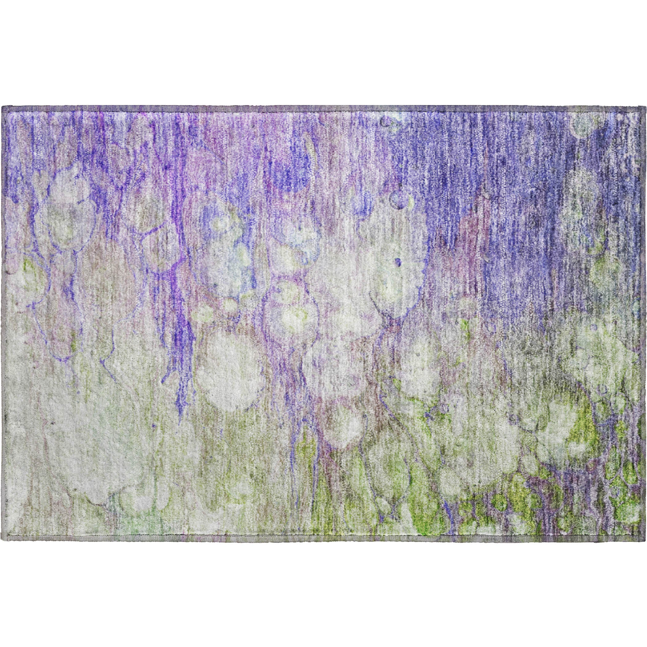 Chiang Mai Machine Washable Transitional Purple Rug 1'8" x 2'6" #shape_Rectangle