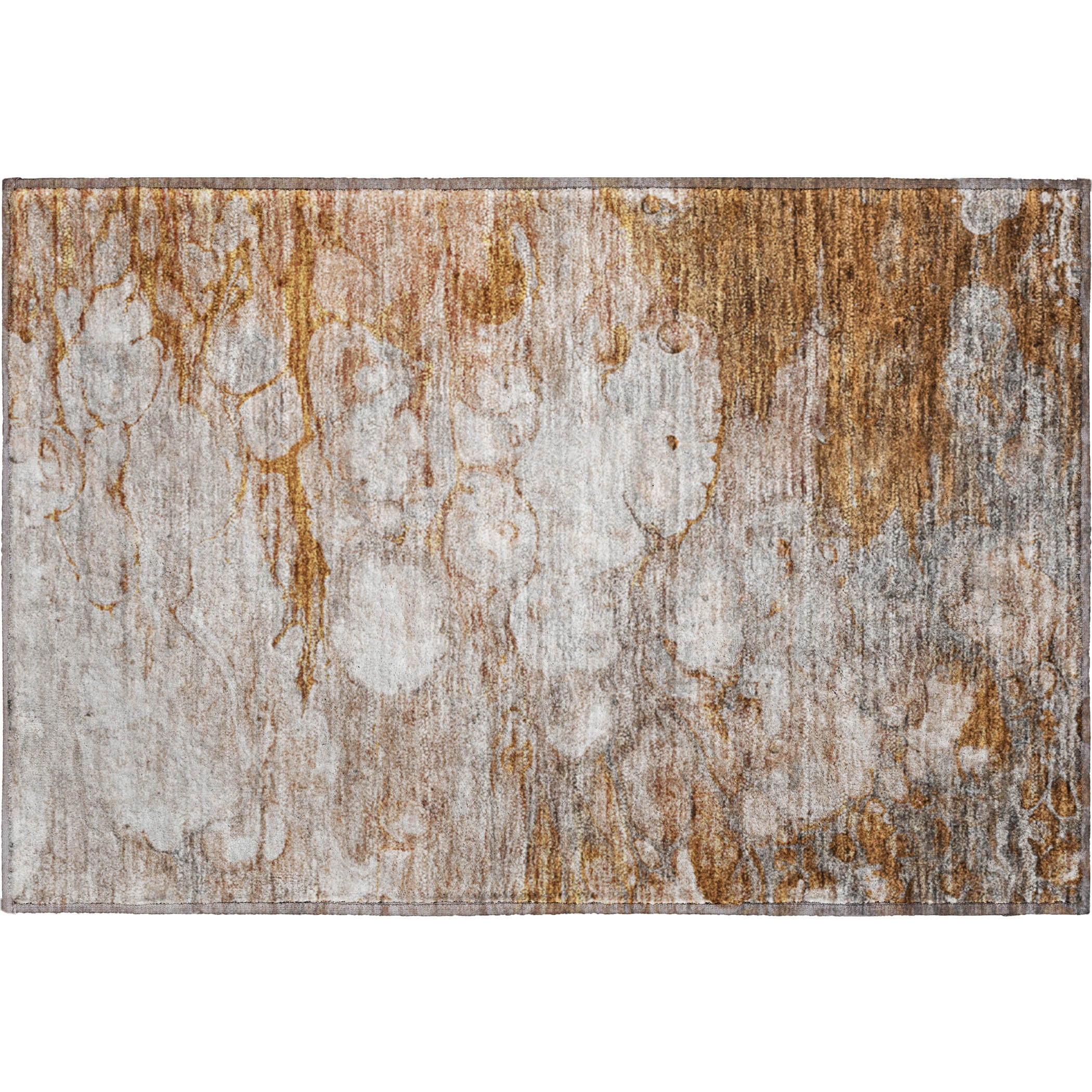 Chiang Mai Machine Washable Transitional Terracotta Orange Rug 1'8" x 2'6" #shape_Rectangle