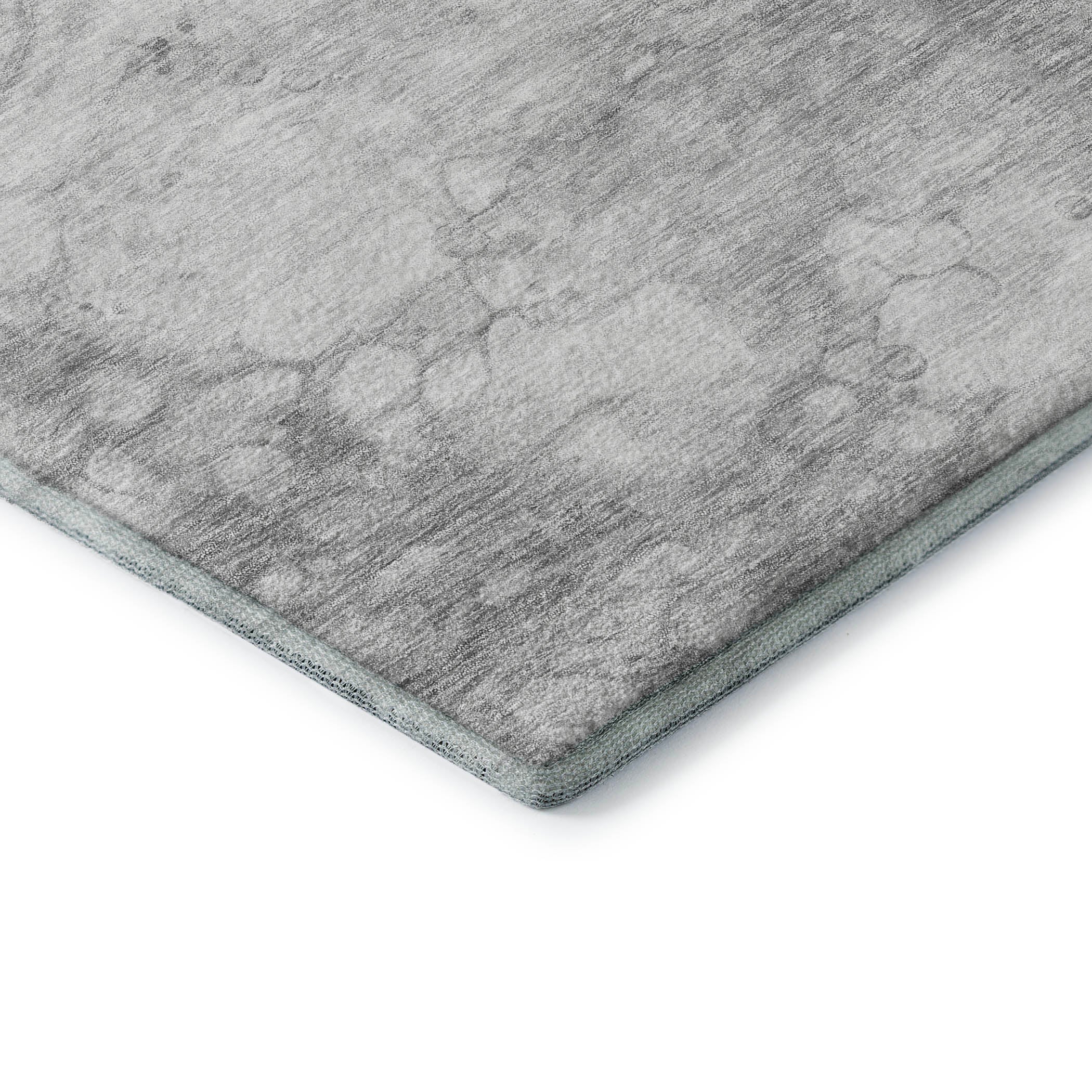 Havana Machine Washable Transitional Silver Gray Rug 1'8" x 2'6" #shape_Rectangle