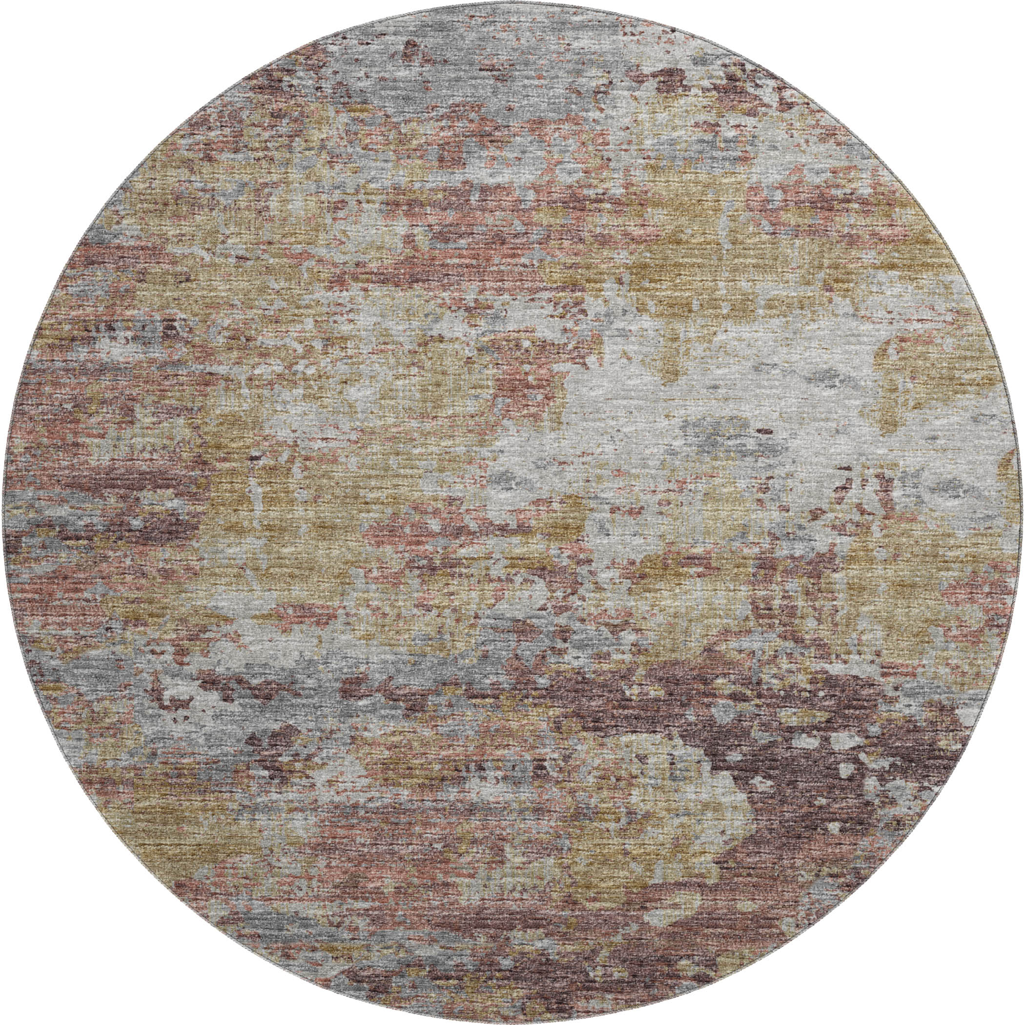 Dublin Machine Washable Transitional Multi Rug 8' x 8' #shape_Round