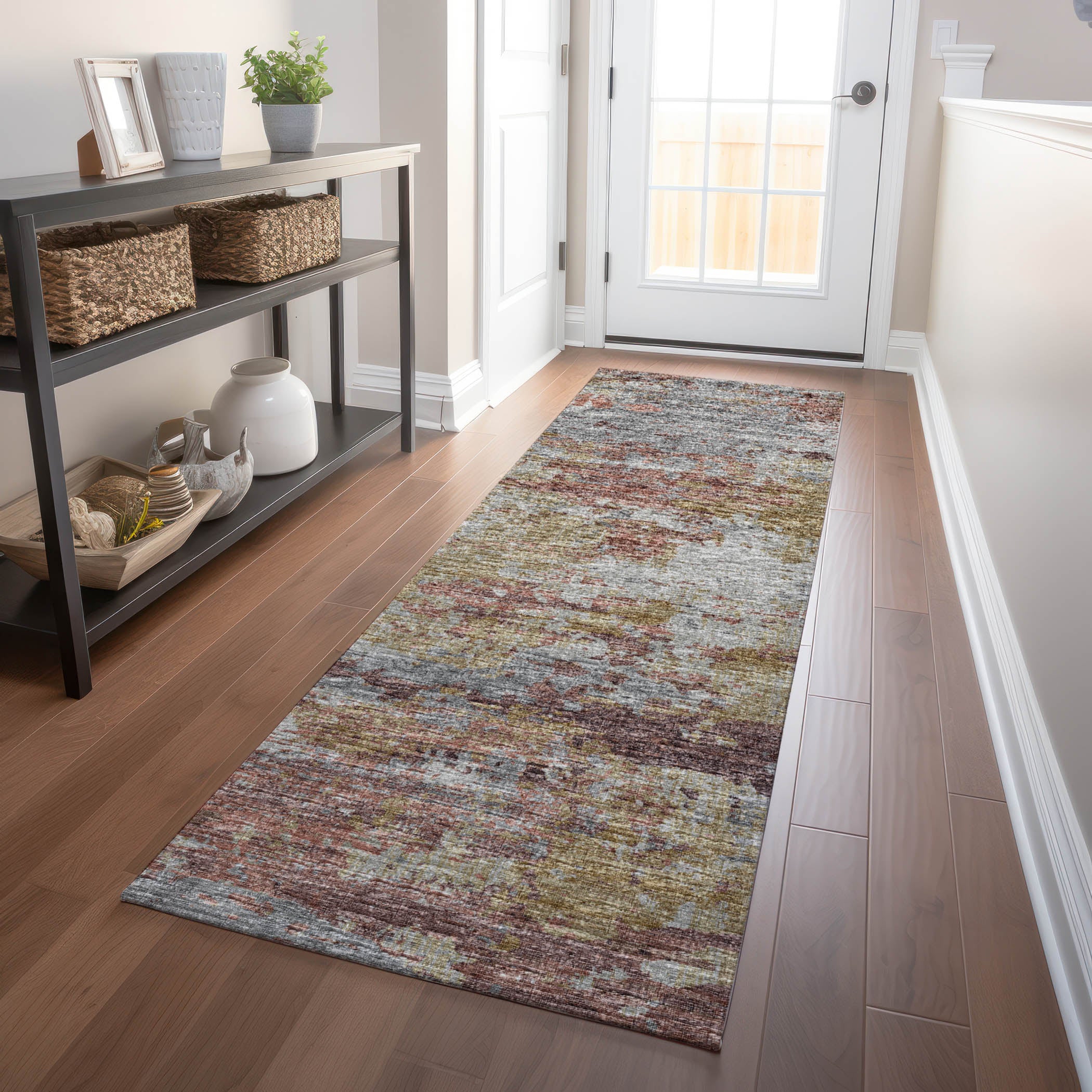 Dublin Machine Washable Transitional Multi Rug 2'3" x 7'6" #shape_Runner