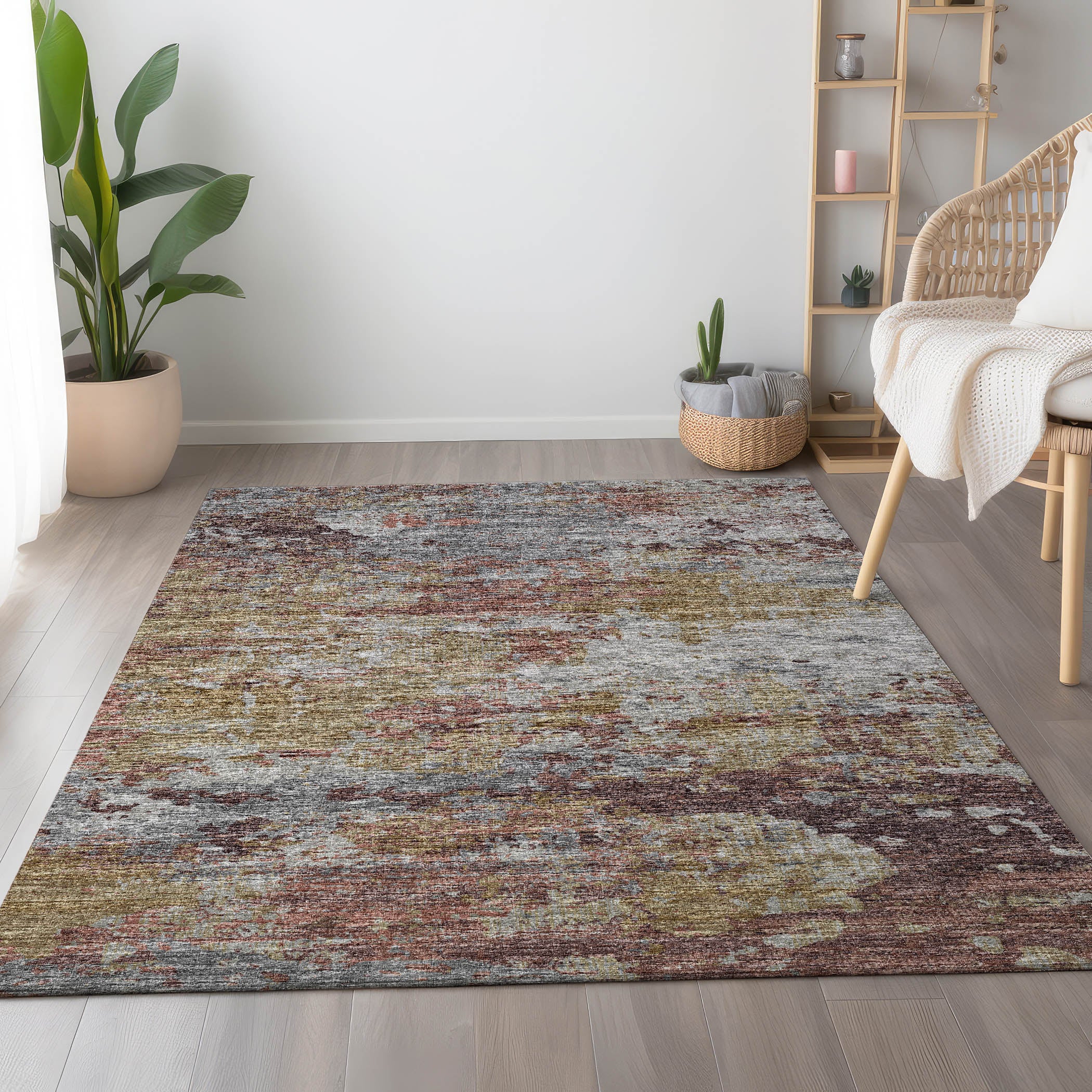 Dublin Machine Washable Transitional Multi Rug 2'6" x 3'10" #shape_Rectangle