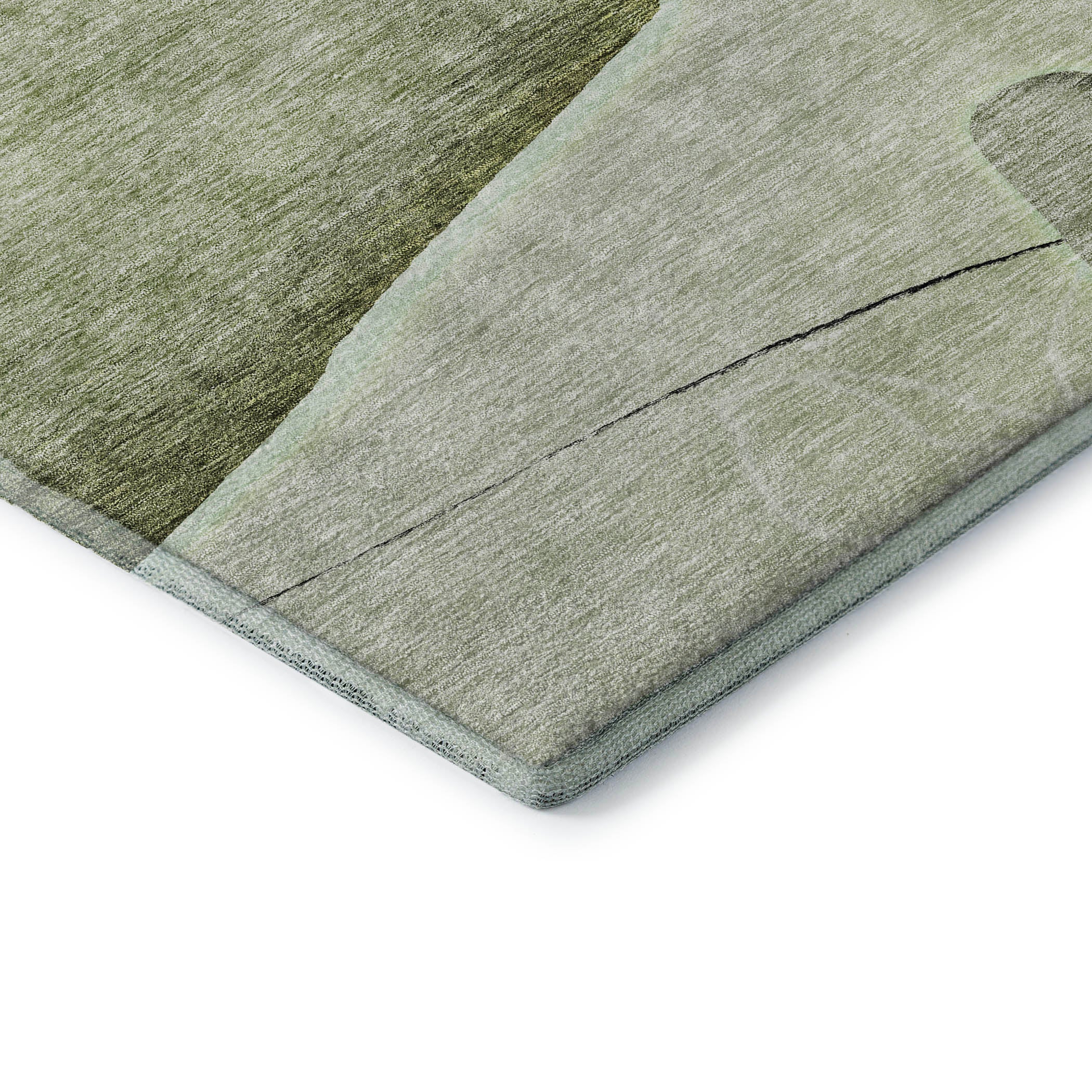 Oaxaca Machine Washable Transitional Aloe Green Rug 1'8" x 2'6" #shape_Rectangle