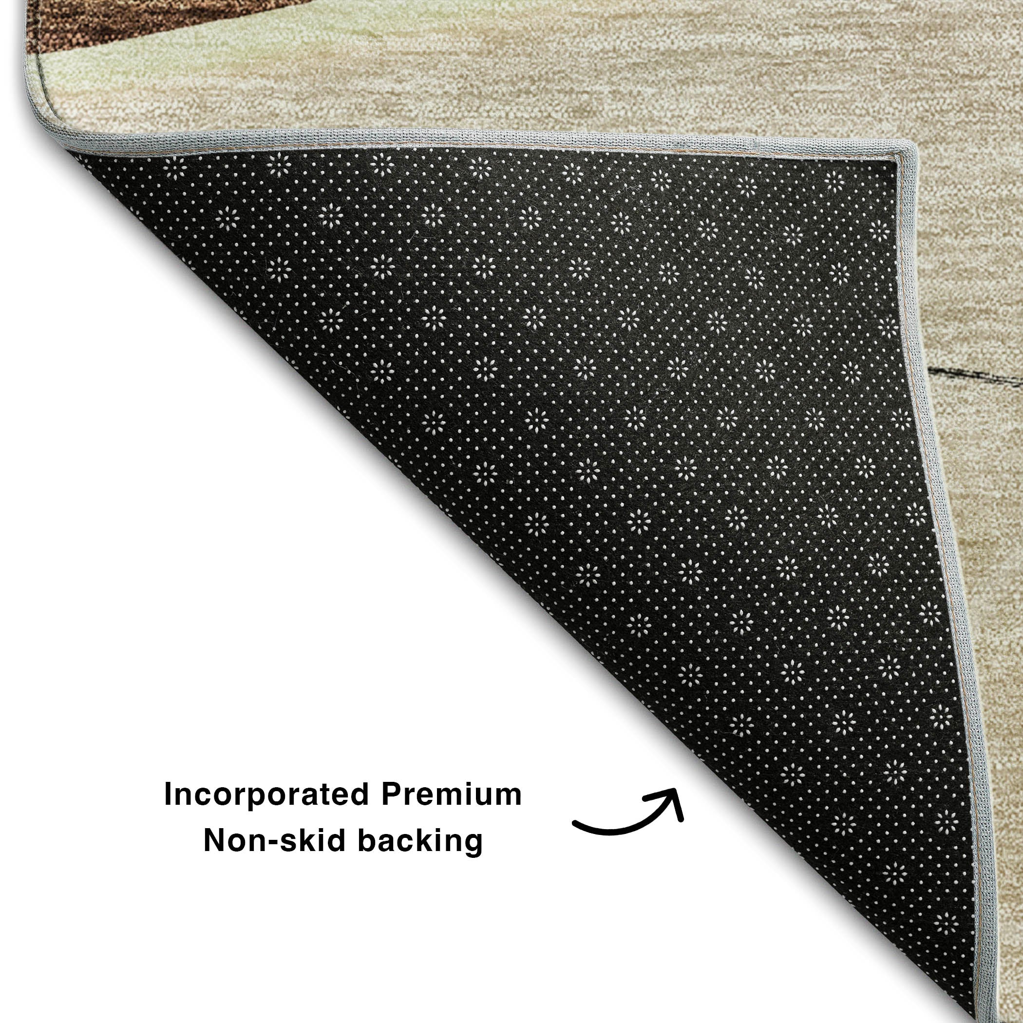 Oaxaca Machine Washable Transitional Brown Rug 1'8" x 2'6" #shape_Rectangle